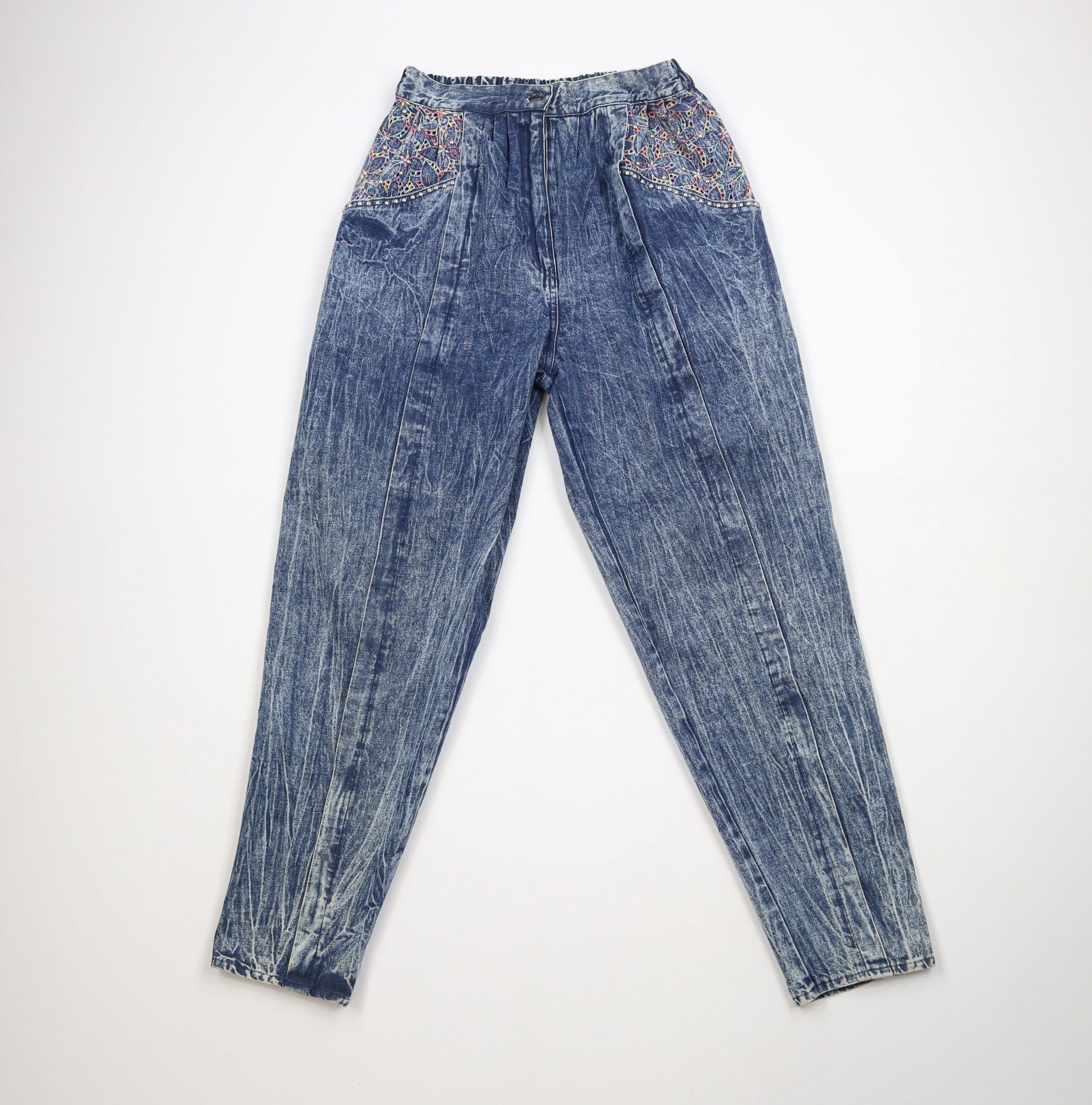 Vintage Vintage 80s 90s Streetwear Acid Wash High Waist Denim Jeans Size 28" / US 6 / IT 42 - 1 Thumbnail
