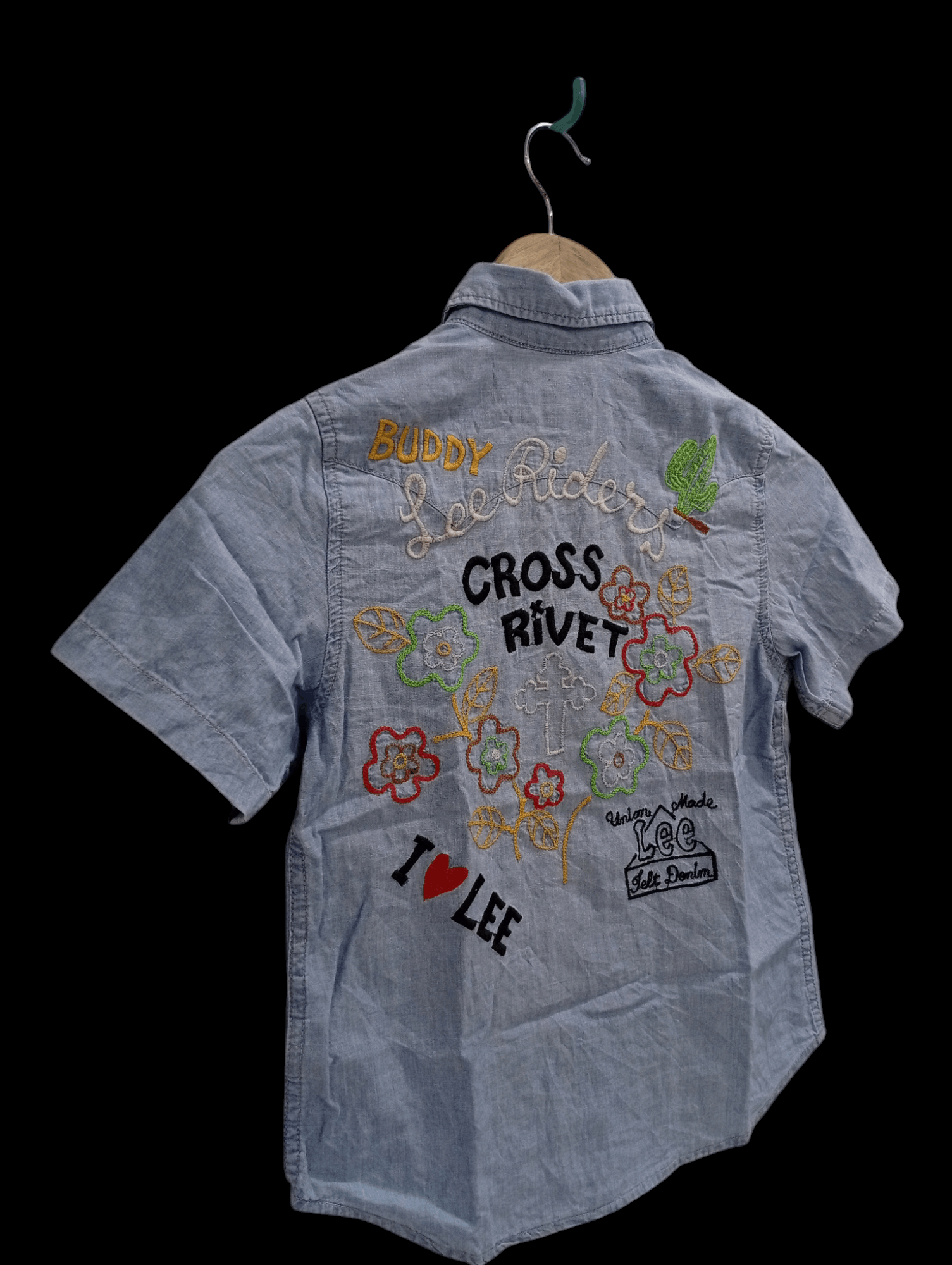 Lee × Vintage 🔥🔥Lee Riders Kids Boys Embroidery Denim Shirt Size US XXS / EU 40 - 20 Thumbnail