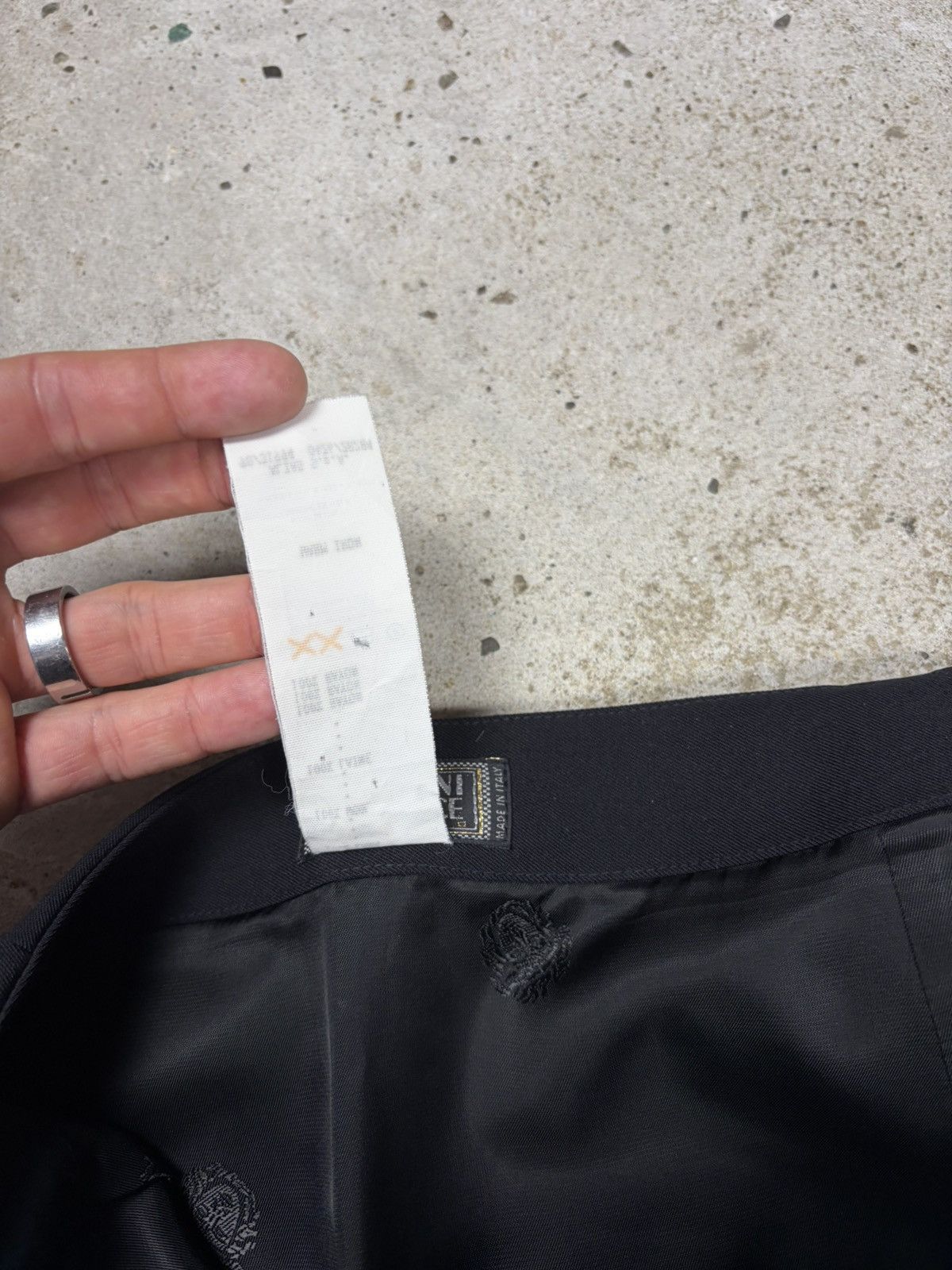 Versace Vintage 1990s Gianni Versace Wool Studs Medusa Logo Skirt Size 27" / US 4 / IT 40 - 9 Thumbnail