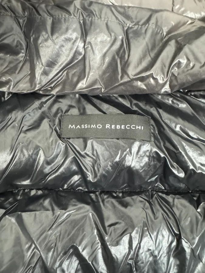 Vintage Massimo Rebecchi Black & Brown Hooded Puffer Jacket Size US M / EU 48-50 / 2 - 11 Thumbnail