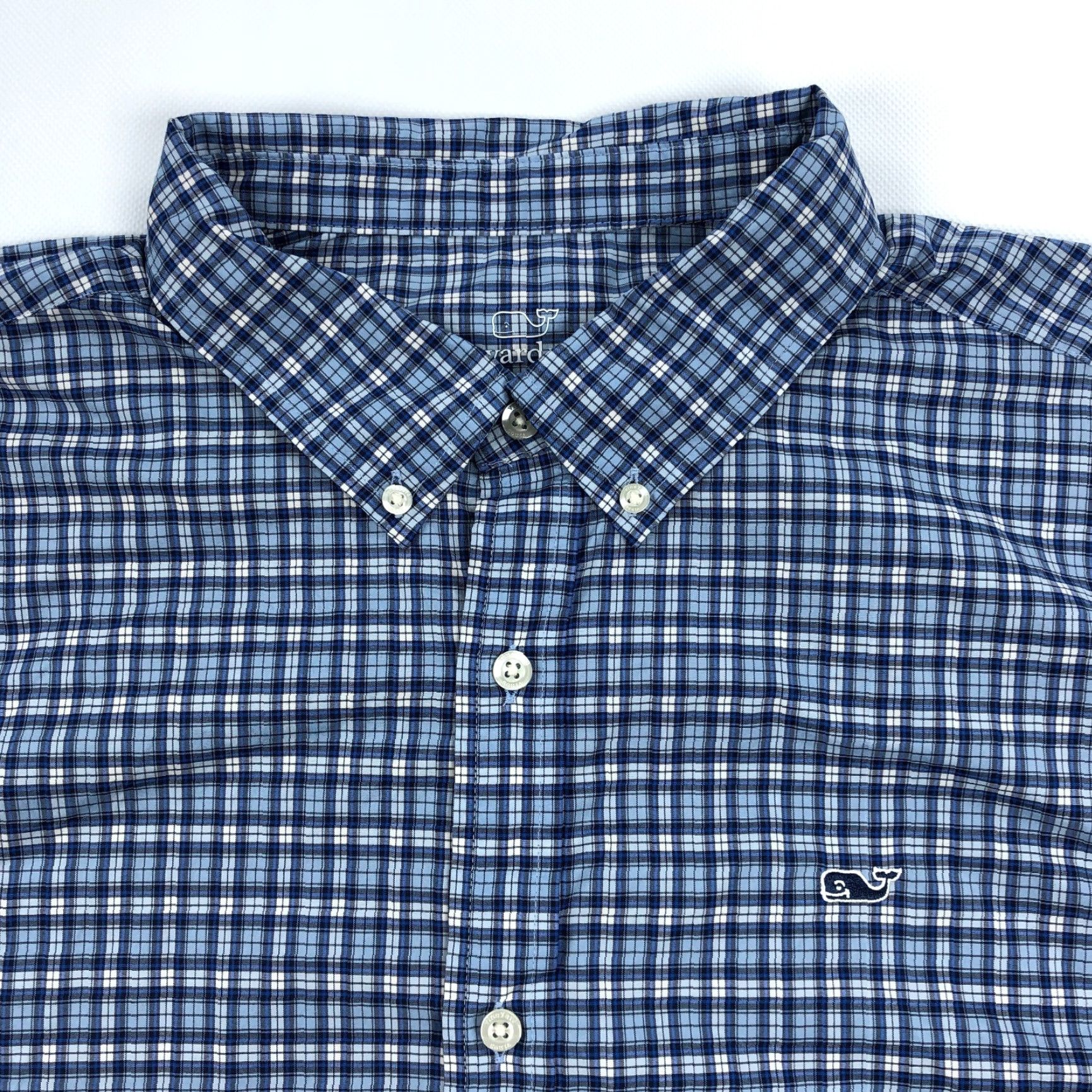 Vineyard Vines Vineyard Vines Shirt Men 2XL Blue Check Long Sleeve Button-Down Nylon Spandex Classic Size US XXL / EU 58 / 5 - 3 Thumbnail