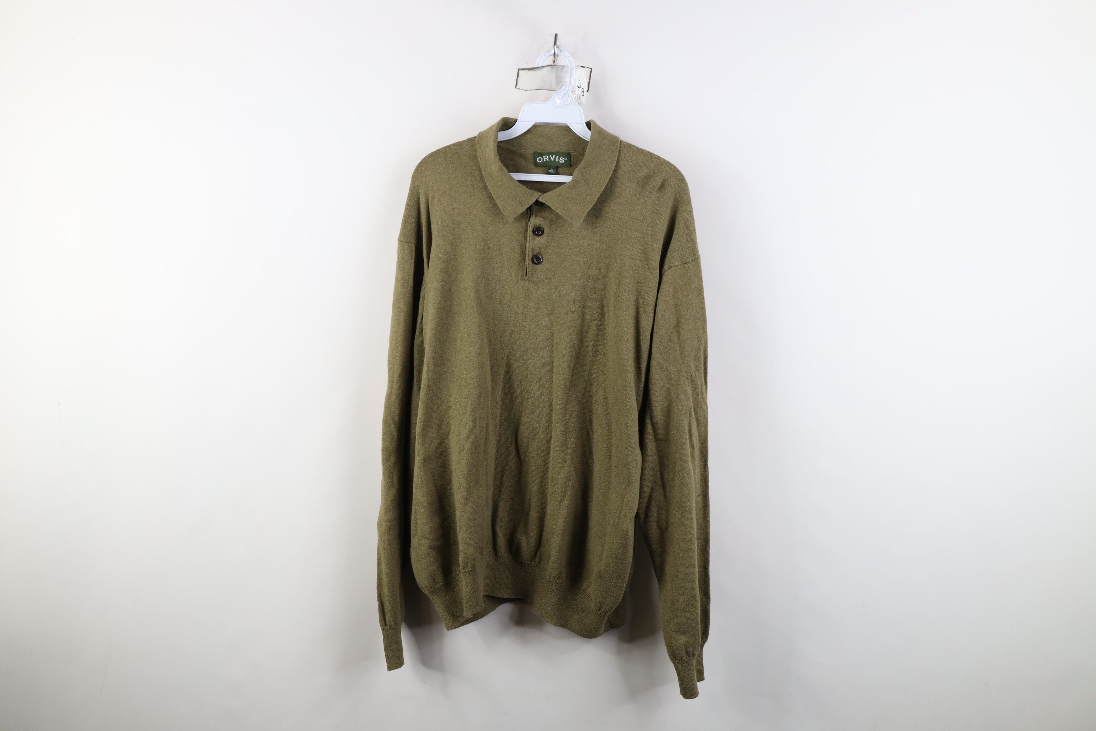 Orvis Vintage Orvis Cashmere Blend Knit Collared Sweater Green Size US XL / EU 56 / 4 - 1 Thumbnail