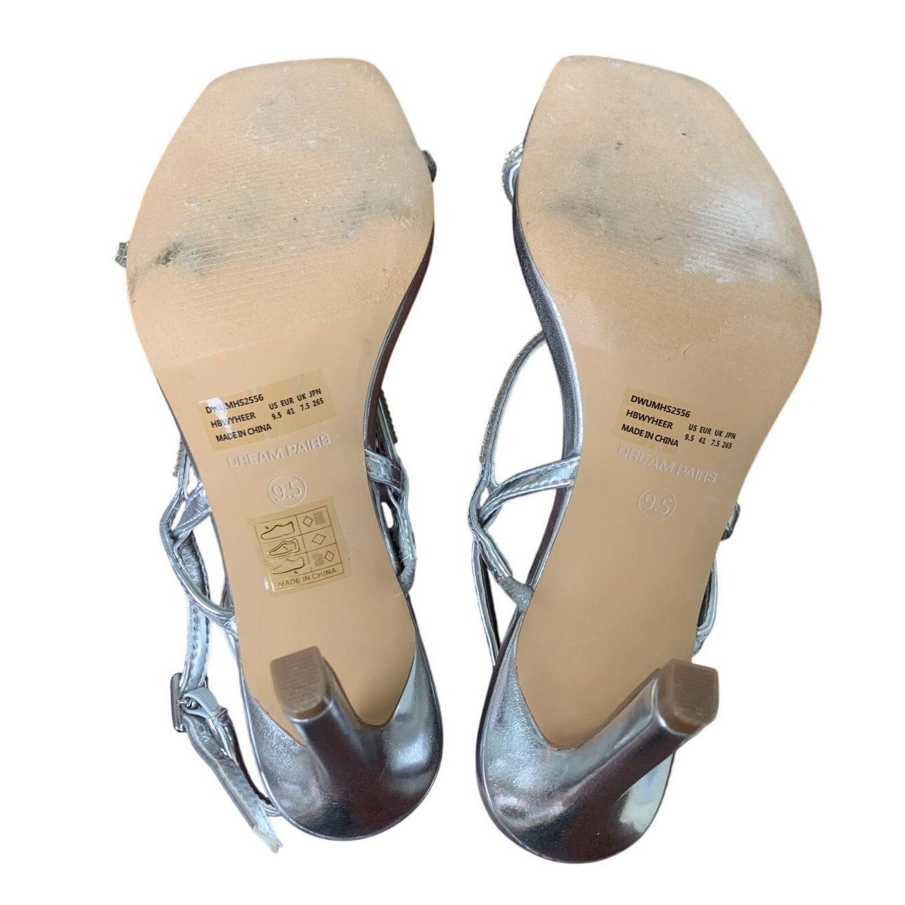 Other Dream Pairs Women's 9.5 Silver Rhinestone Open Toe Heels Size US 9.5 / IT 39.5 - 7 Thumbnail