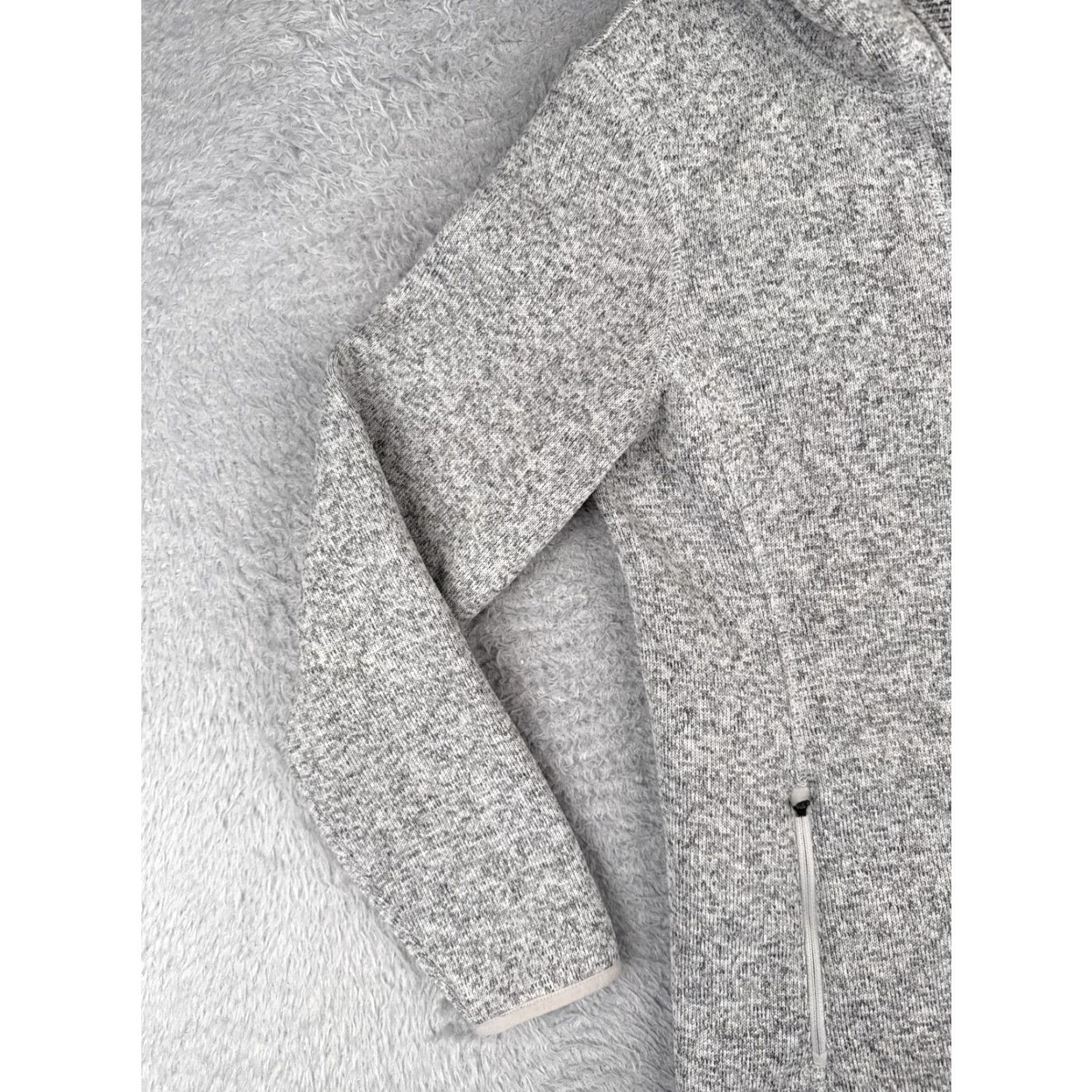 Vintage LL Bean Jacket Womens Small Gray Knit Shell Full Zip Hoodie 100% Polyester Hike Size S / US 4 / IT 40 - 3 Thumbnail