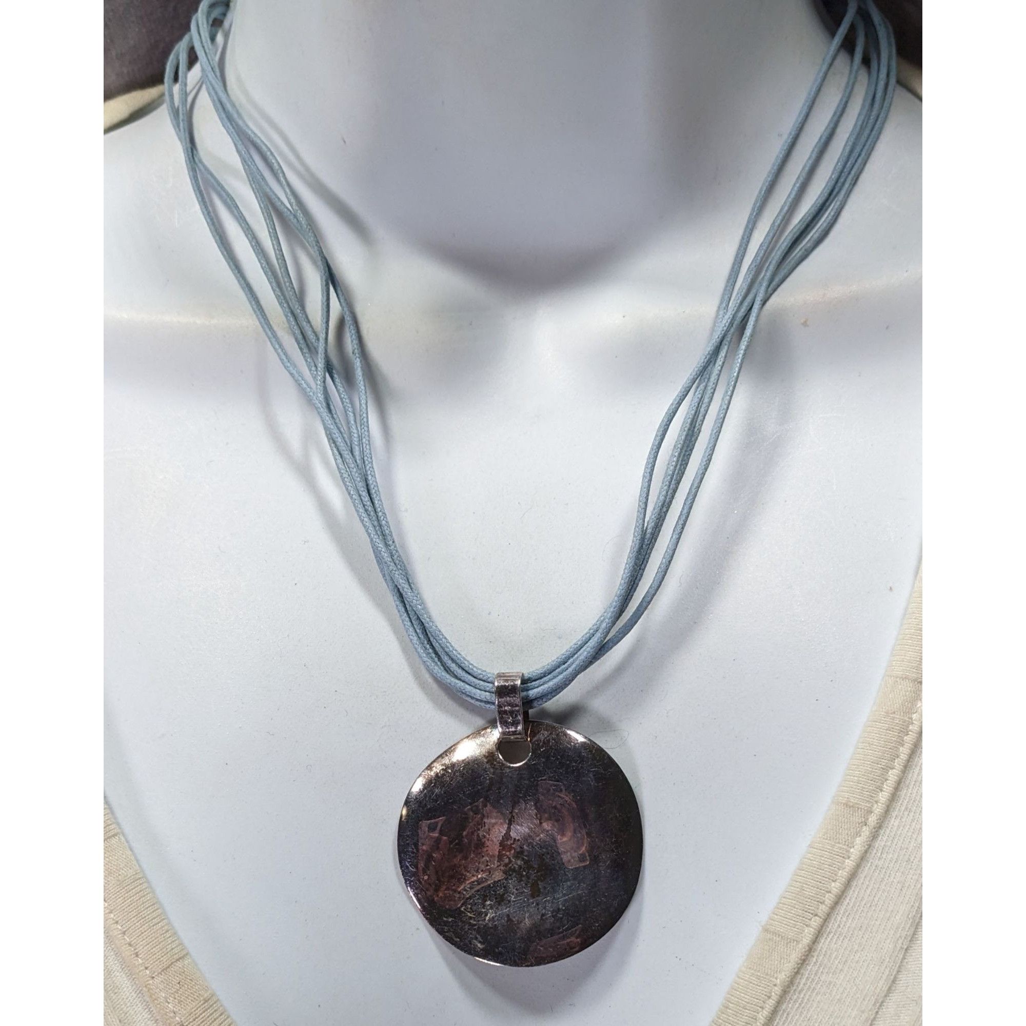 Other Distressed Casual Round Pendant Necklace With Multi-Strand L Size ONE SIZE - 2 Thumbnail