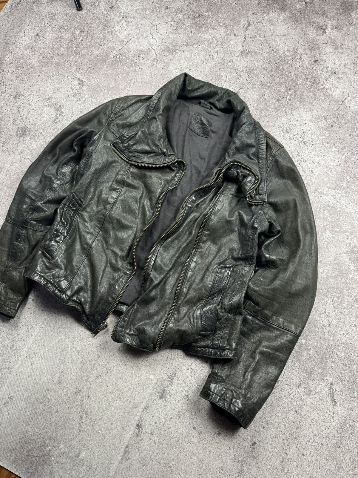 Allsaints AVANT GARDE RICK OWENS STYLE ALLSAINTS OPIUM LEATHER JACKET Size M / US 6-8 / IT 42-44 - 2 Thumbnail