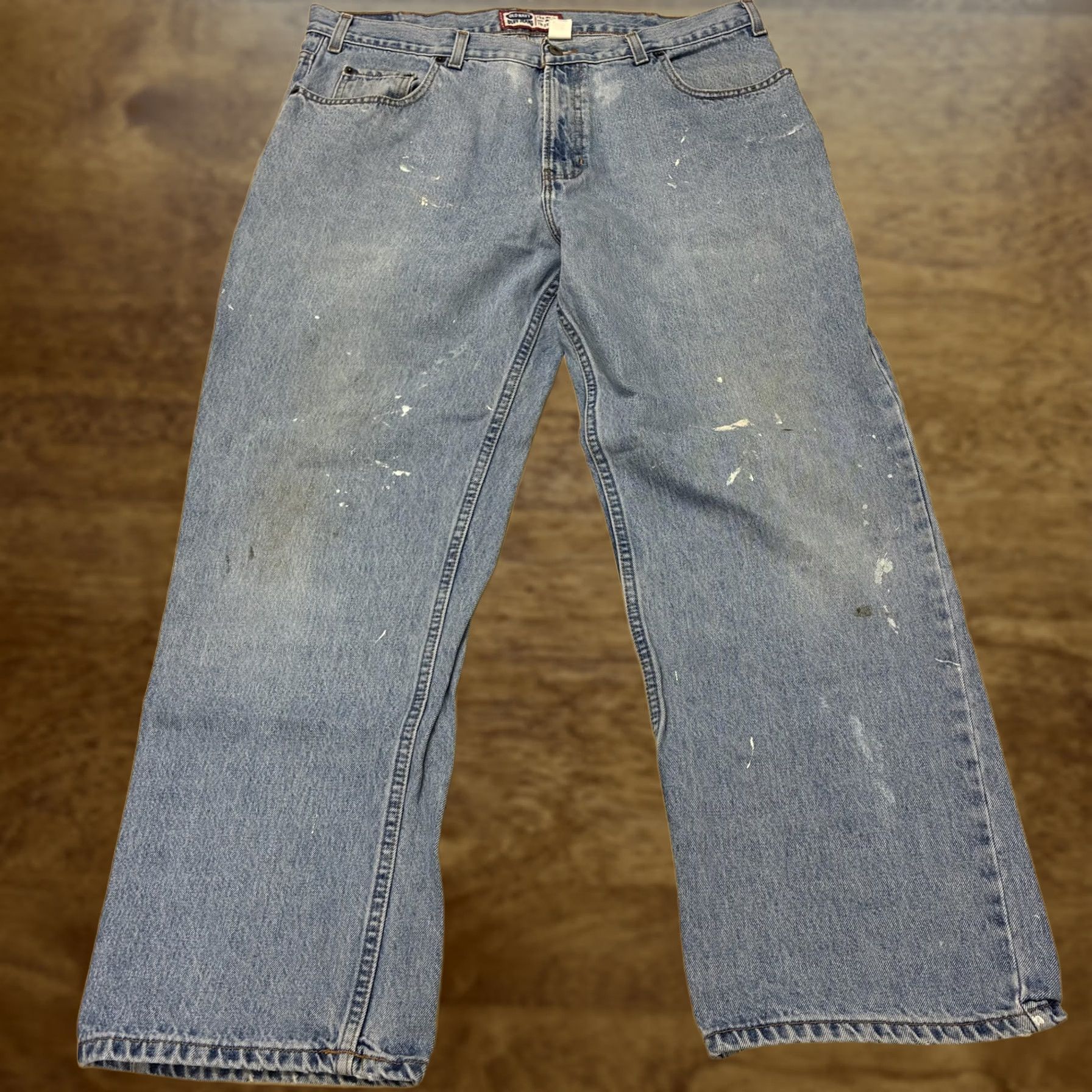 Old Navy Old Navy Jeans Mens 40x30 Light Wash Blue Denim Relaxed Straight Distressed Vintage N/A Size US 40 / EU 56 - 1 Thumbnail