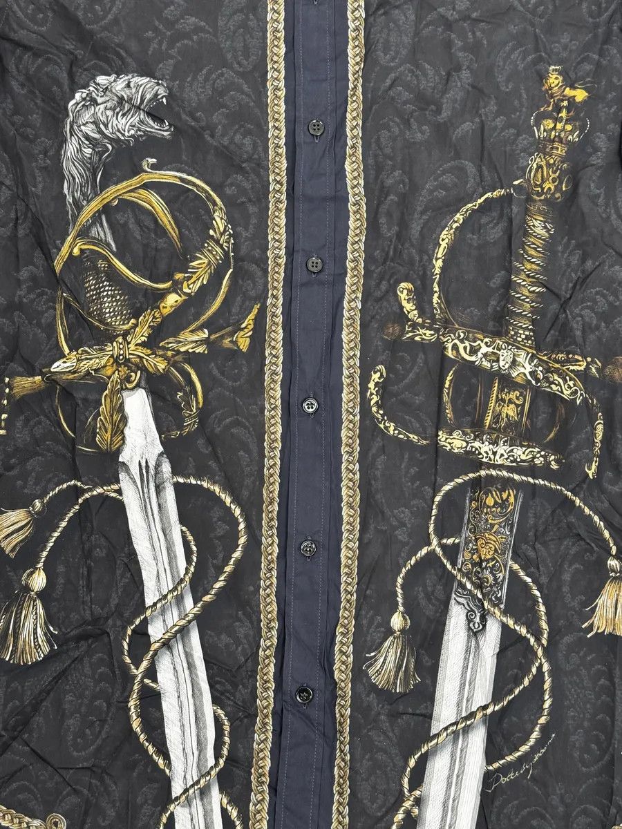 Dolce & Gabbana AW2017 Dolce & Gabbana Navy & Black Baroque Swords Shirt Size US M / EU 48-50 / 2 - 10 Thumbnail