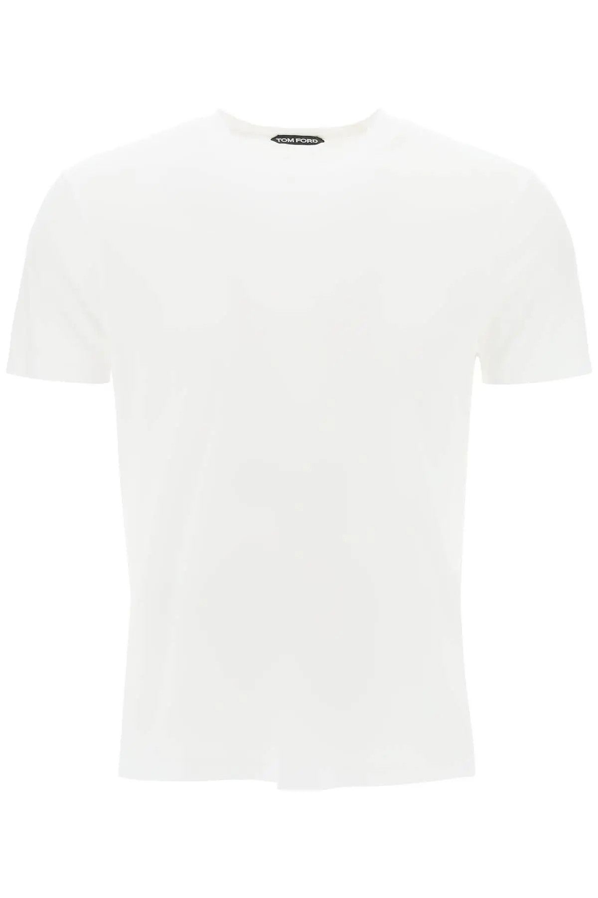 image of Tom Ford O1S22I1N0124 Cottono And Lyocell T-Shirt In White, Men's (Size Large)