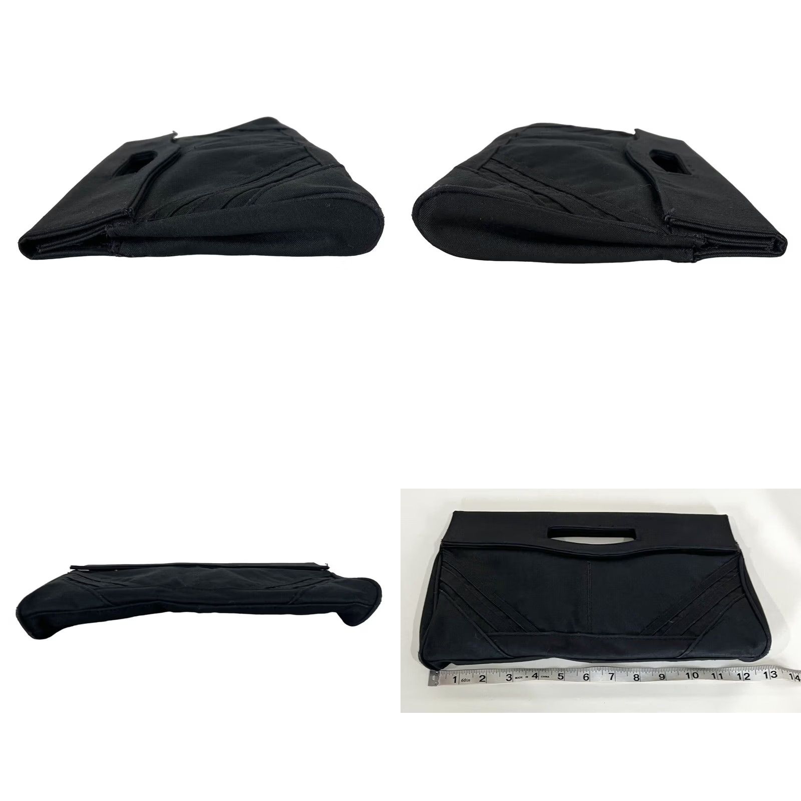 Vintage Bag World Vintage Purse Clutch Handbag Black Fabric Handle Women Solid Cotton Blend Exterior Black Lining Fabric Clutch Snap"} Size ONE SIZE - 8 Thumbnail