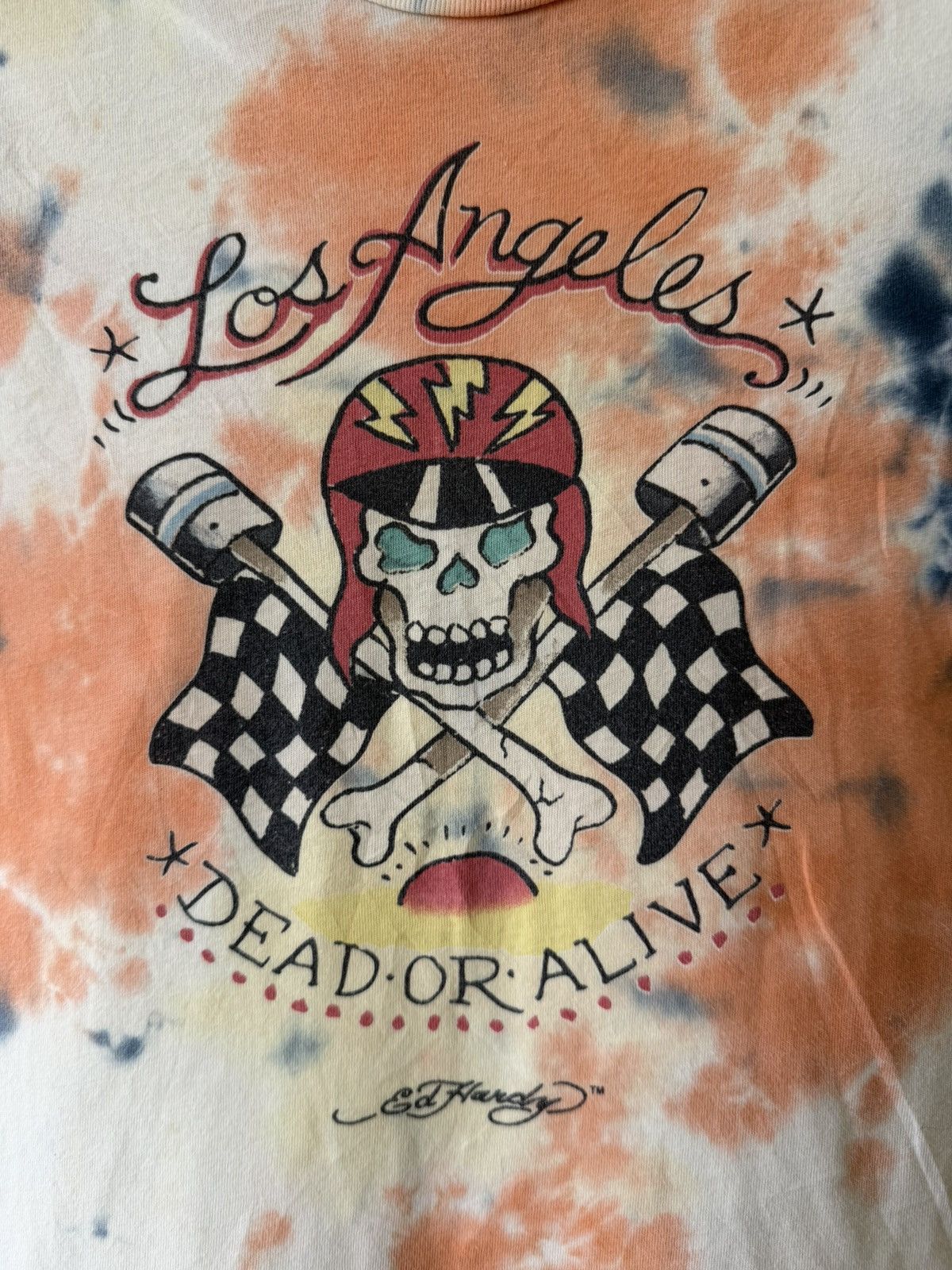 Ed Hardy × Glo Gang × Unknown London VINTAGE Y2K Ed Hardy Los Angeles Dead or Alive Tie-Dye Skull Size S / US 4 / IT 40 - 5 Thumbnail