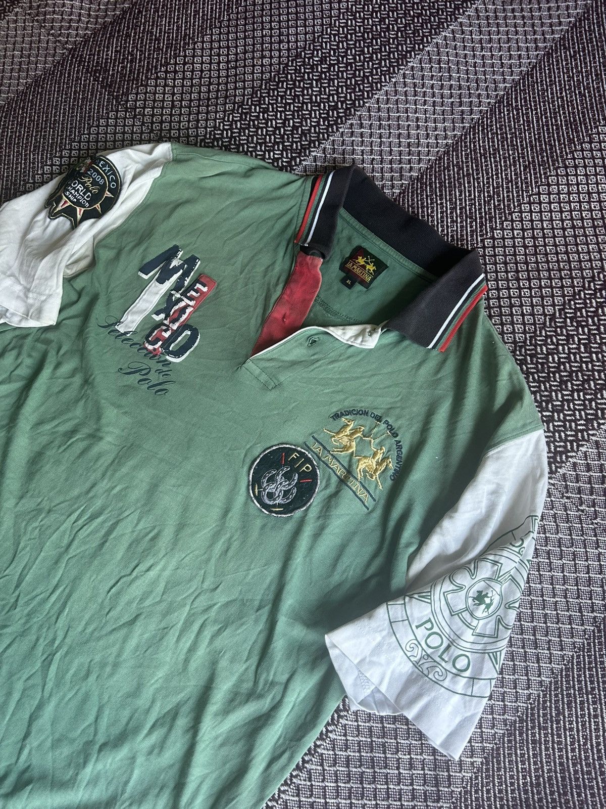 Vintage La Martina Vintage Polo T-shirt Big Logo Thrashed Condition Size US XL / EU 56 / 4 - 5 Thumbnail