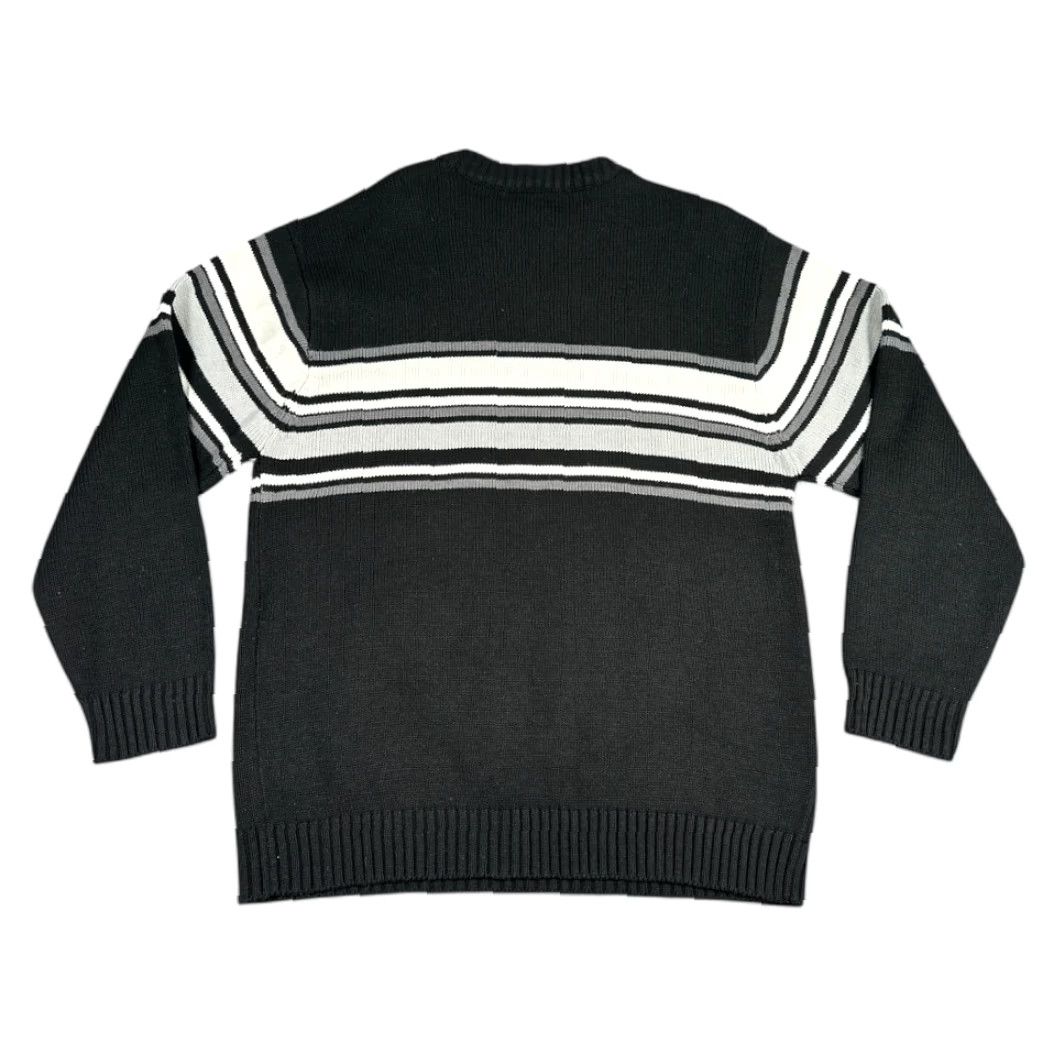 Southpole VINTAGE Southpole Sweater Mens Pullover Adult MEDIUM Black White Gray Striped Crew Neck Ribbed Inlay 90s Y2K Decade Fashion Size US M / EU 48-50 / 2 - 3 Thumbnail
