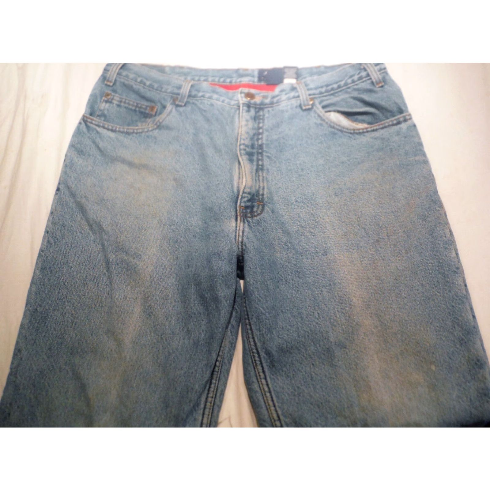 Eddie Bauer VINTAGE Eddie Bauer Blue Denim Jeans 38x28 USA Made with Fleece Lining, Classic Straight Leg, Warm, Mens Size US 38 / EU 54 - 3 Thumbnail