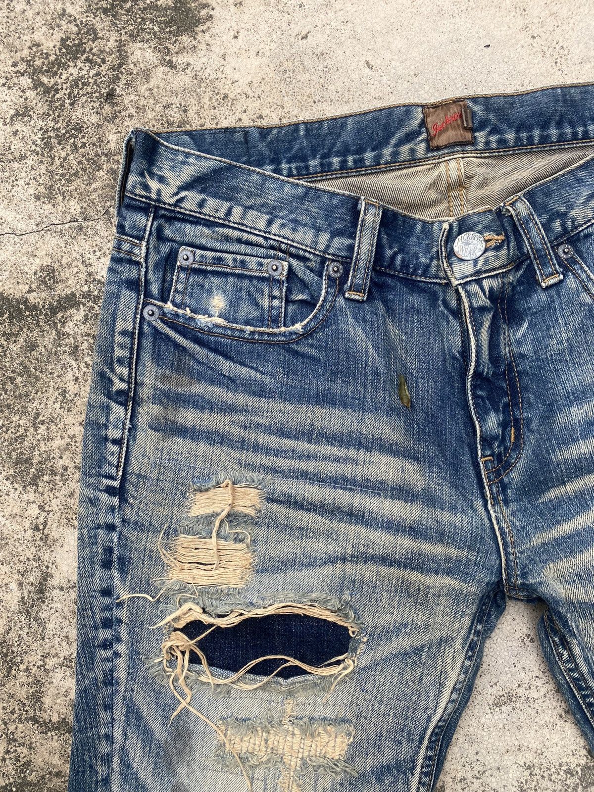JACKROSE × Japanese Brand Flare Jeans Jackrose Distressd Clawkmark Boro Bootcut Size US 30 / EU 46 - 8 Thumbnail