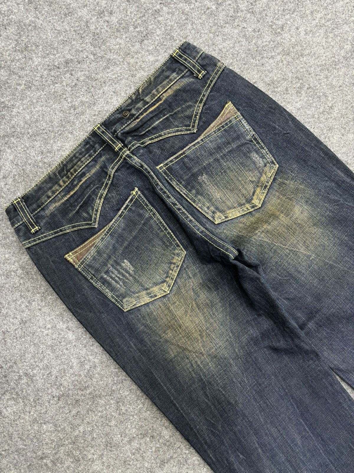 Japanese Brand 💥Flare💥Insane 90s Style Blue Rusty Distressed Denim F561 Size US 30 / EU 46 - 20 Thumbnail