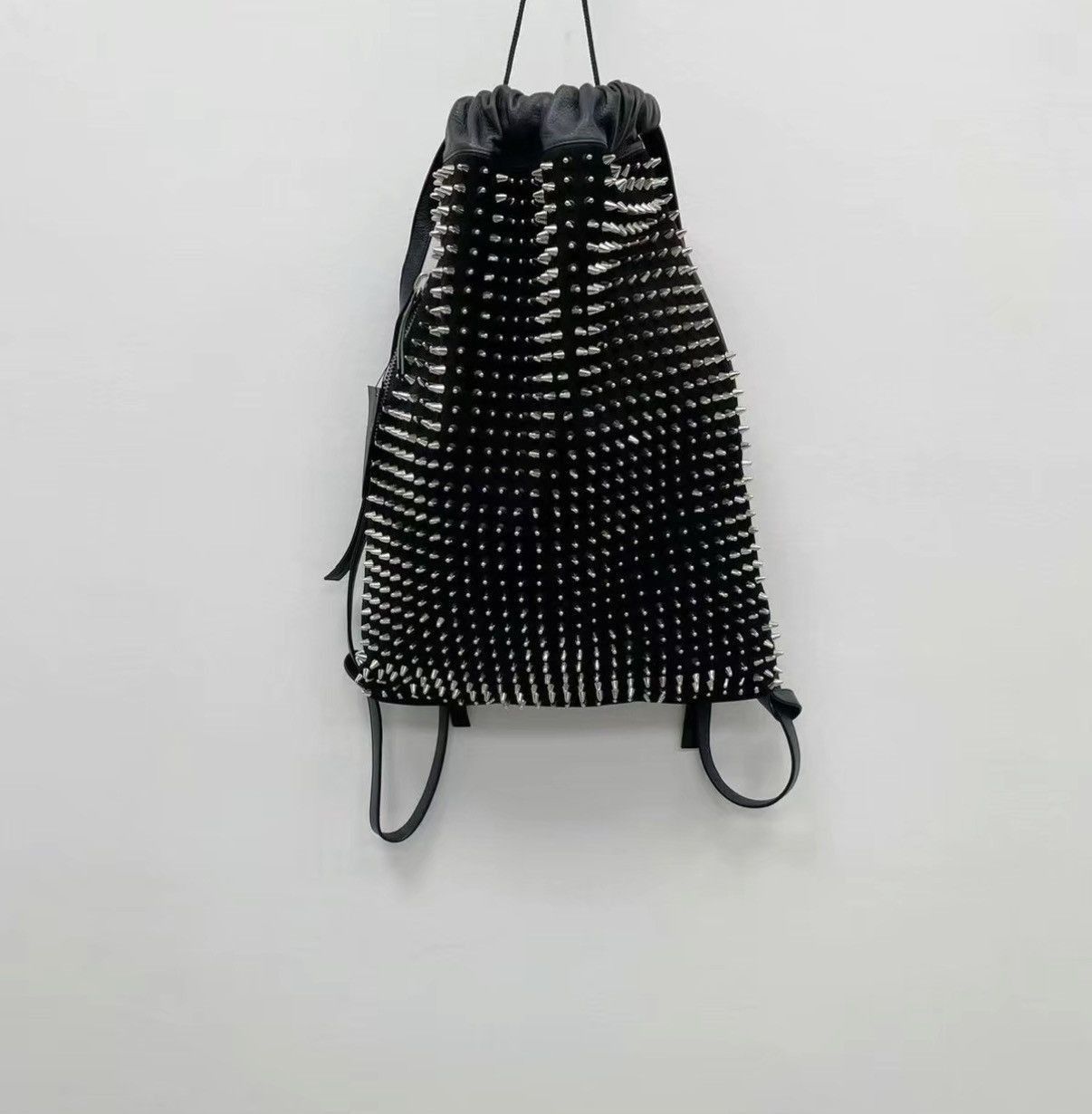 Giuseppe Zanotti Black Spiked Drawstring Backpack Size ONE SIZE - 1 Thumbnail
