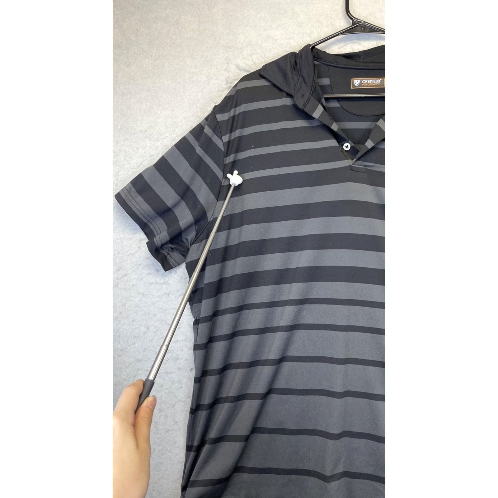 Cremieux Cremieux Polo Shirt Mens XL Black Gray Striped Short Sleeve Performance Golf Size US XL / EU 56 / 4 - 5 Thumbnail