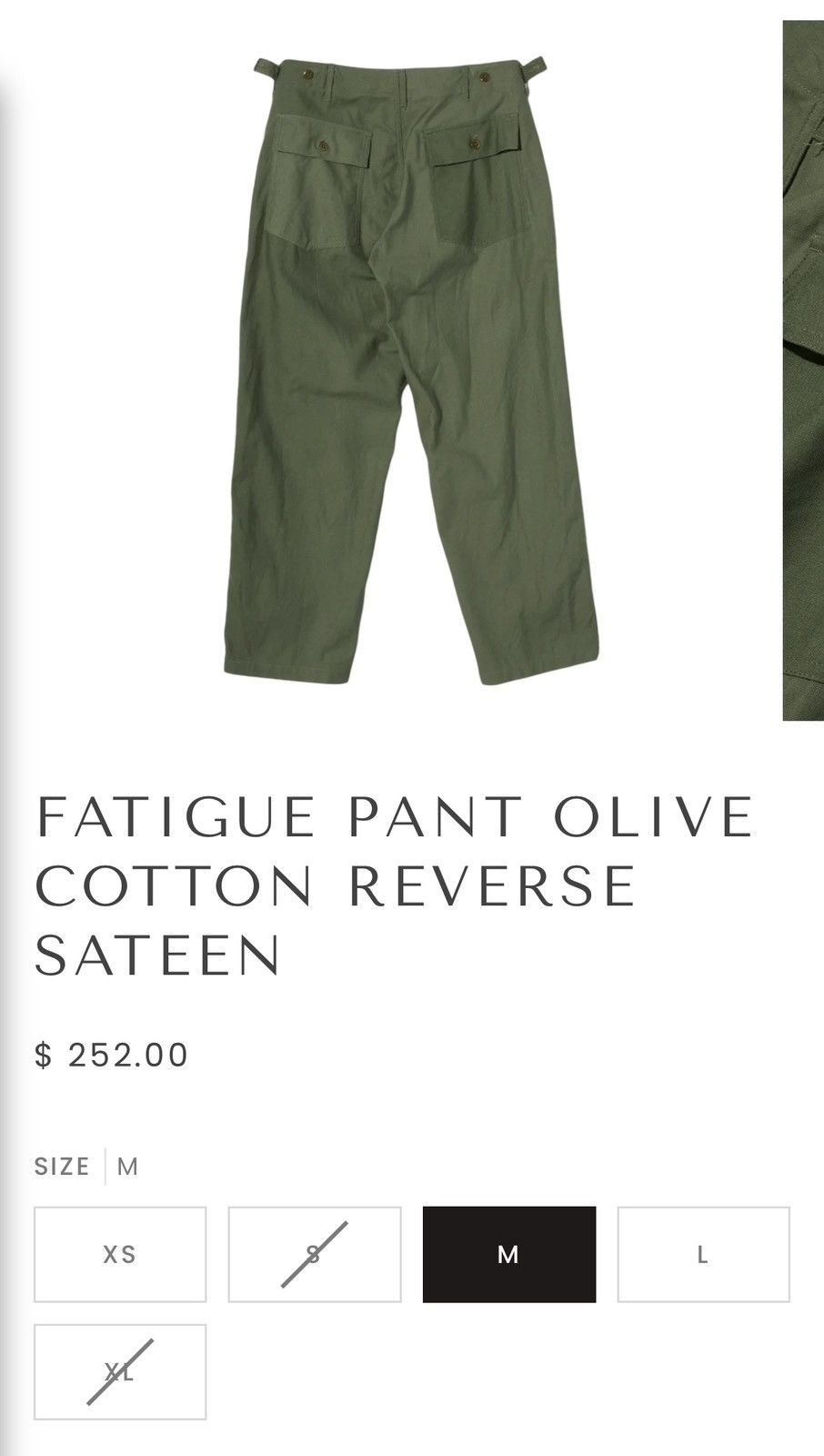 Engineered Garments Engineered Garments Fatigue Pant - Medium (Never Worn) Size US 32 / EU 48 - 5 Thumbnail