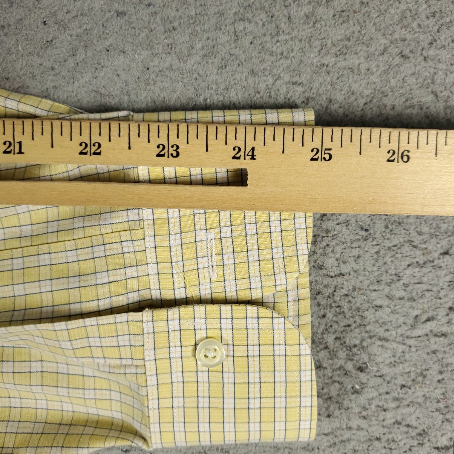 Brooks Brothers BROOKS BROTHERS Shirt Mens 16.5 Yellow Plaid Dress Button-Up Long Sleeve Non-Iron Regular Fit Adult Medium? Size 42R - 6 Thumbnail