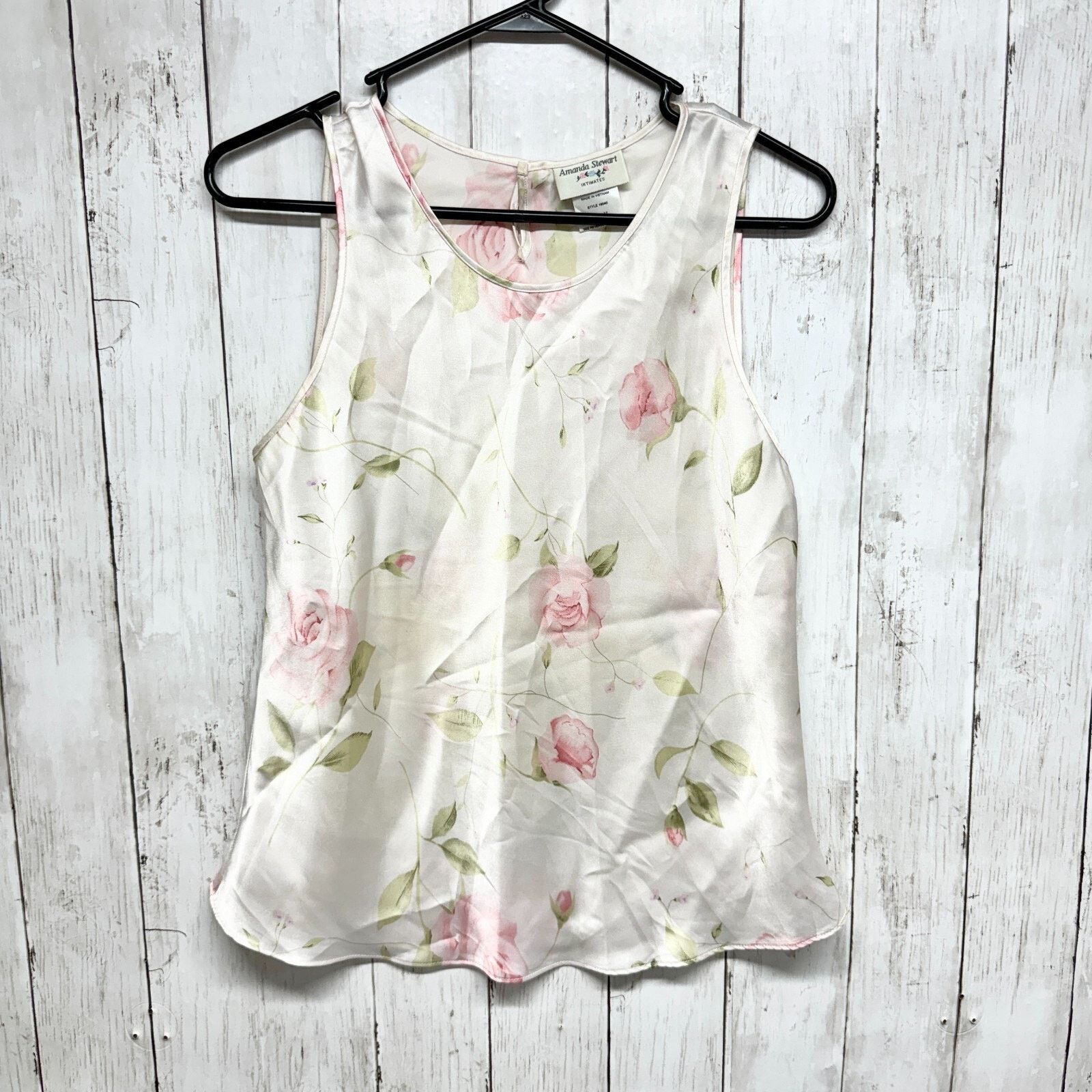 Vintage Vintage Amanda Stewart Intimate's Medium Silk Floral Ivory Size ONE SIZE - 1 Thumbnail