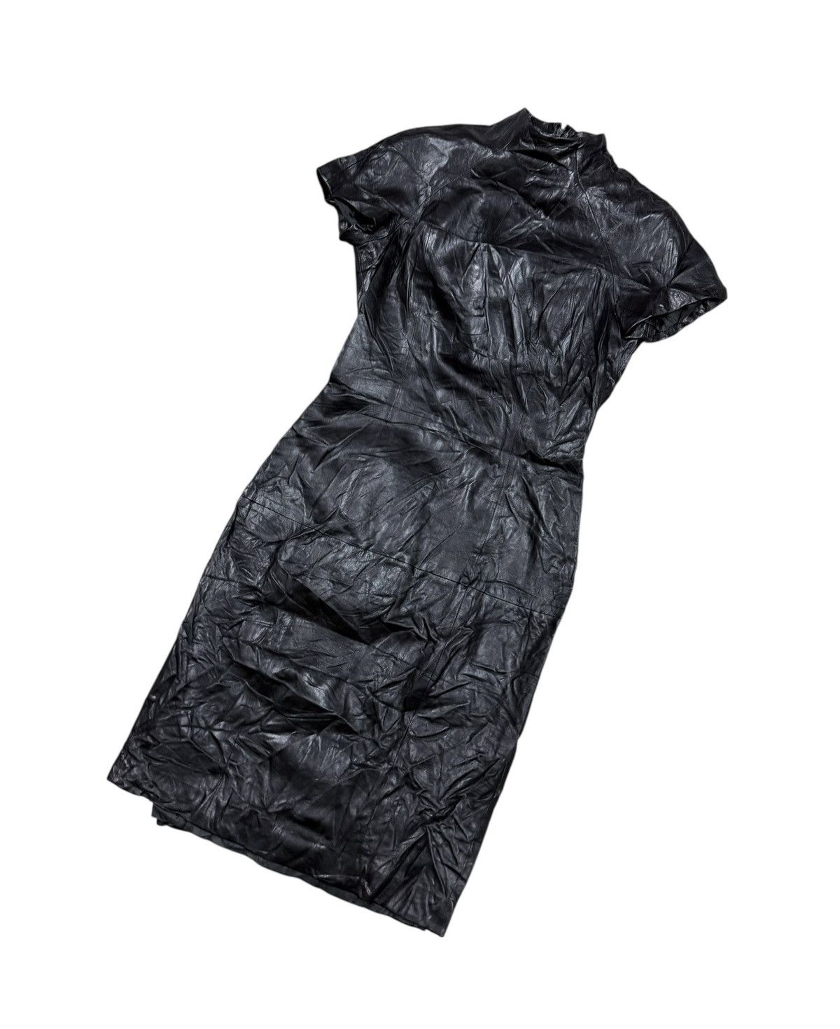 Gucci Vtg💥Gucci Era Tom ford Designer Dress Leather Black Size M / US 6-8 / IT 42-44 - 16 Thumbnail