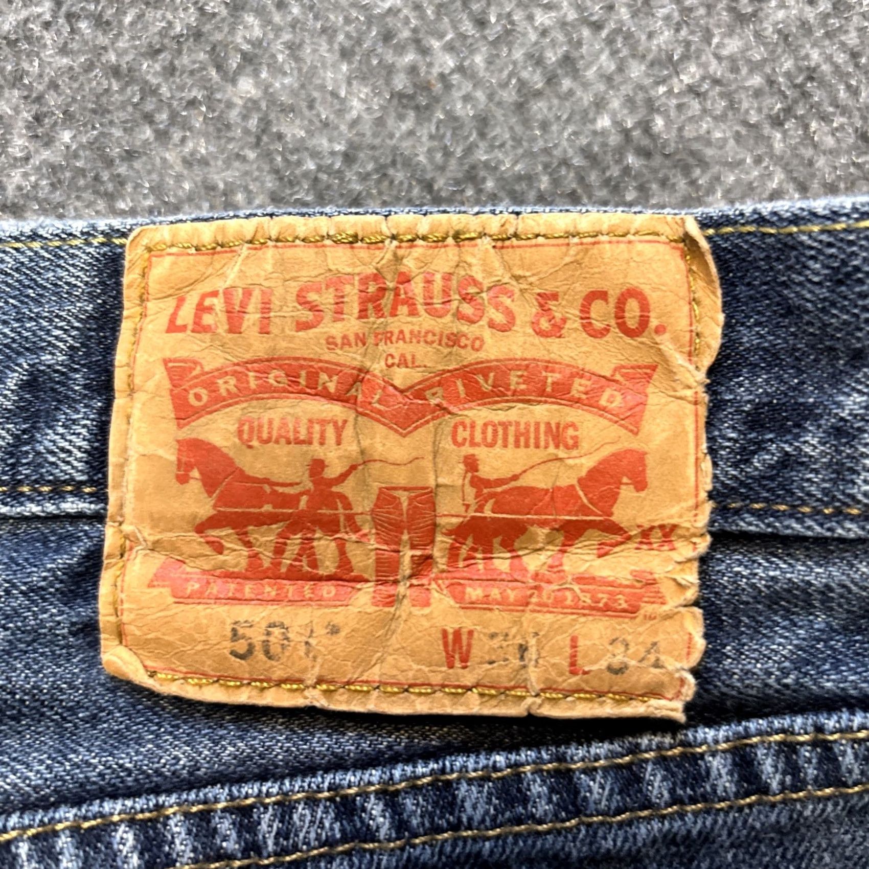 Levi's Levi's 501 Straight Leg Denim Jeans Men's 36x34 Button Fly Levi Strauss Pants Jeans Regular Blue Cowboy USA Western 501 Series Mens Size US 36 / EU 52 - 2 Thumbnail
