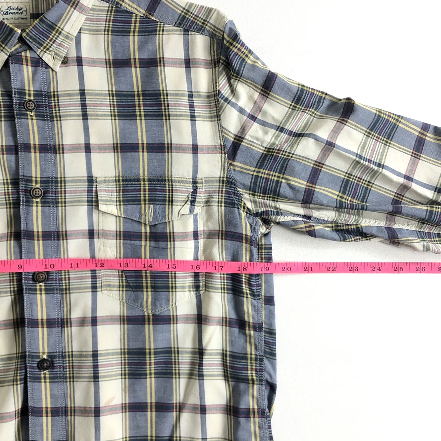 Lucky Brand Lucky Brand Button-Up Shirt Mens Medium Long Sleeve Plaid Western PacKet? Size US M / EU 48-50 / 2 - 4 Thumbnail