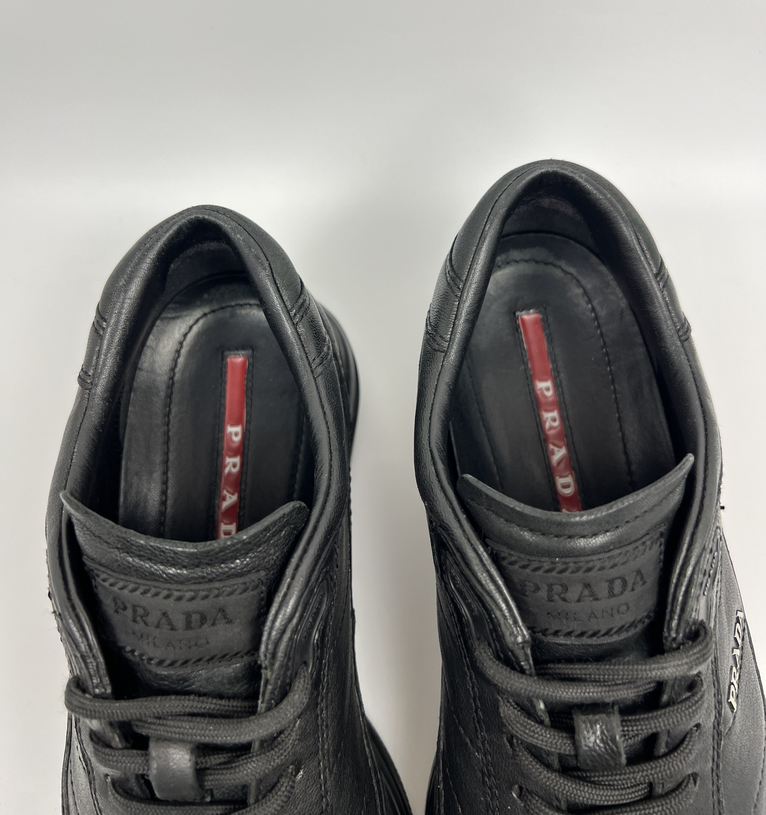 Prada Vintage Prada Americas Style Low Leather Sneakers Size US 8.5 / EU 41-42 - 16 Thumbnail