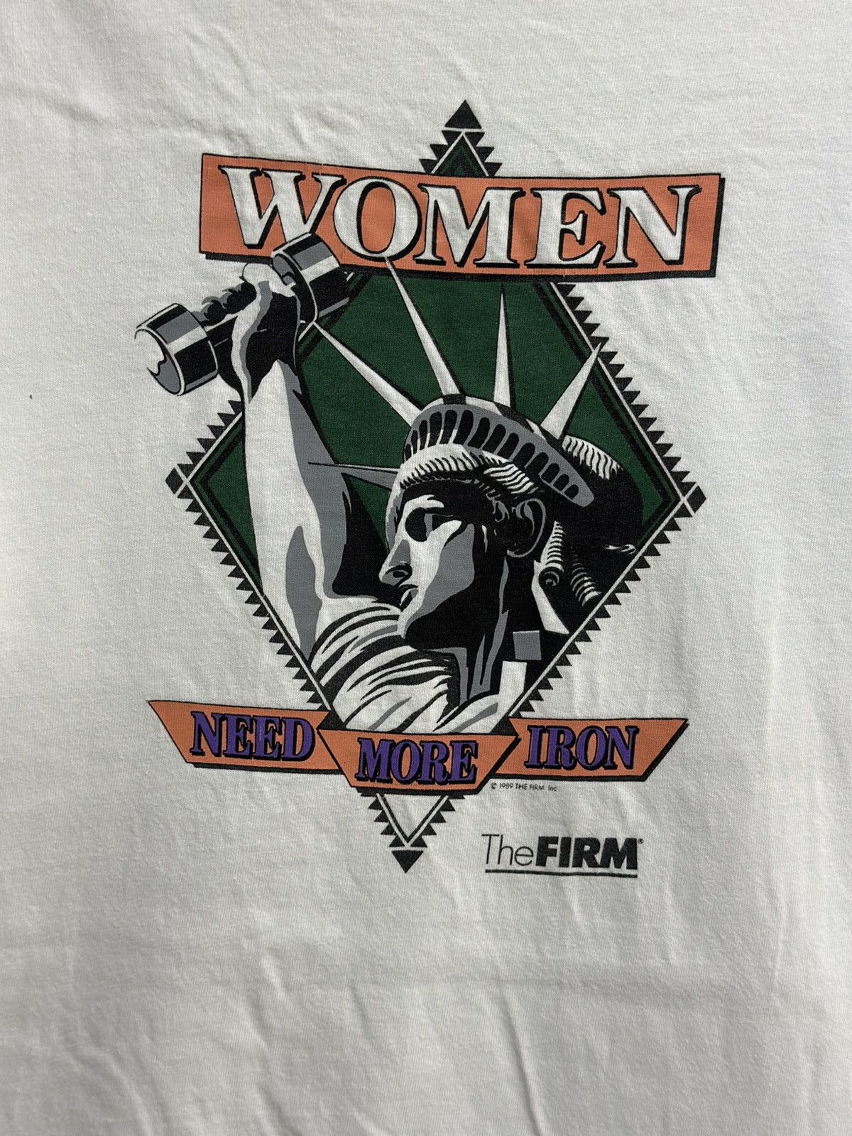 Vintage Vintage Women Need More Iron The Firm Faded Tee Size US XL / EU 56 / 4 - 2 Thumbnail
