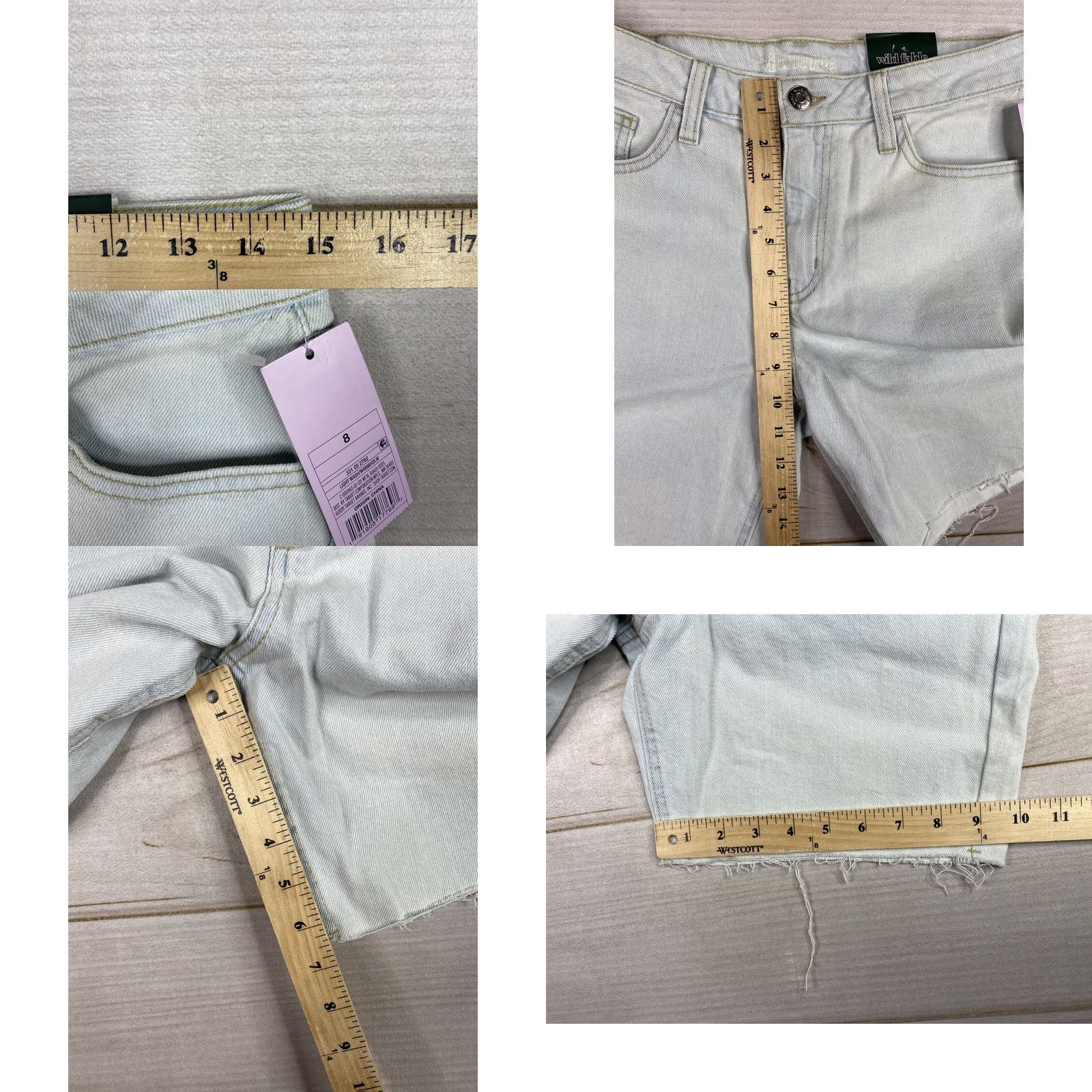 Vintage Wild Fable Shorts Womens 8 Denim High Rise 29 Light Wash NWT Blue 5-Pocket Casual Cut-Off Shorts Womens Size 30" / US 8 / IT 44 - 8 Thumbnail