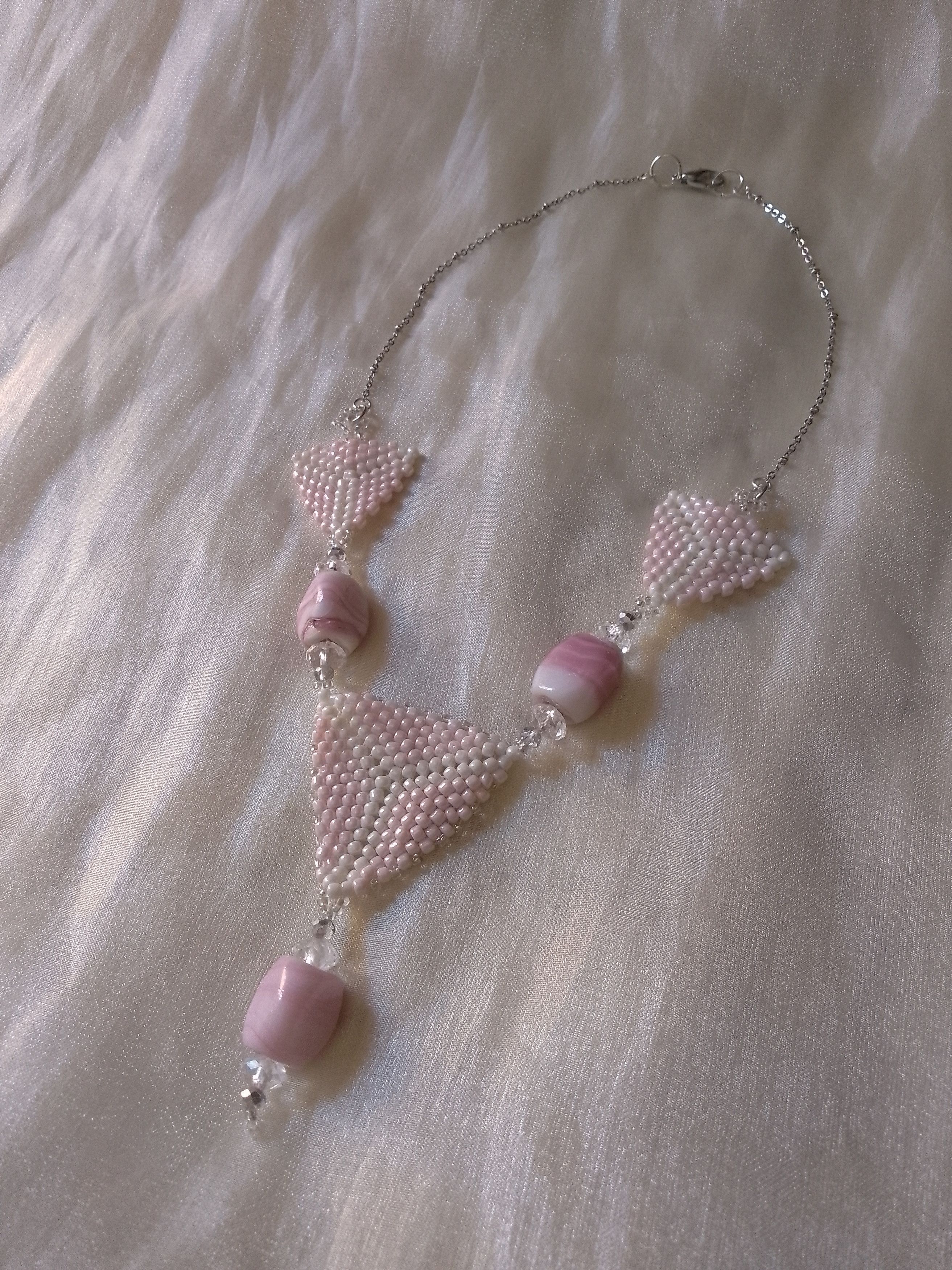 Handmade Ethnic Pink Necklace Natural Micah Gemstones Size ONE SIZE - 8 Thumbnail