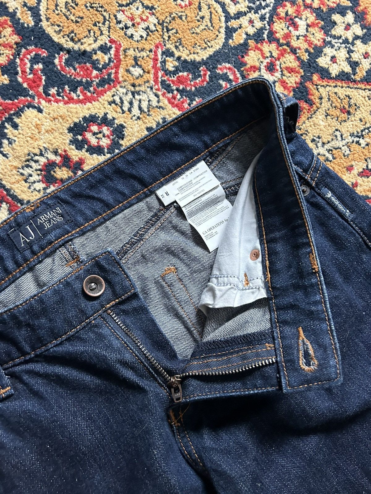 Giorgio Armani × Vintage Vintage Armani Jeans metal logo y2k style denim Size US 30 / EU 46 - 12 Thumbnail