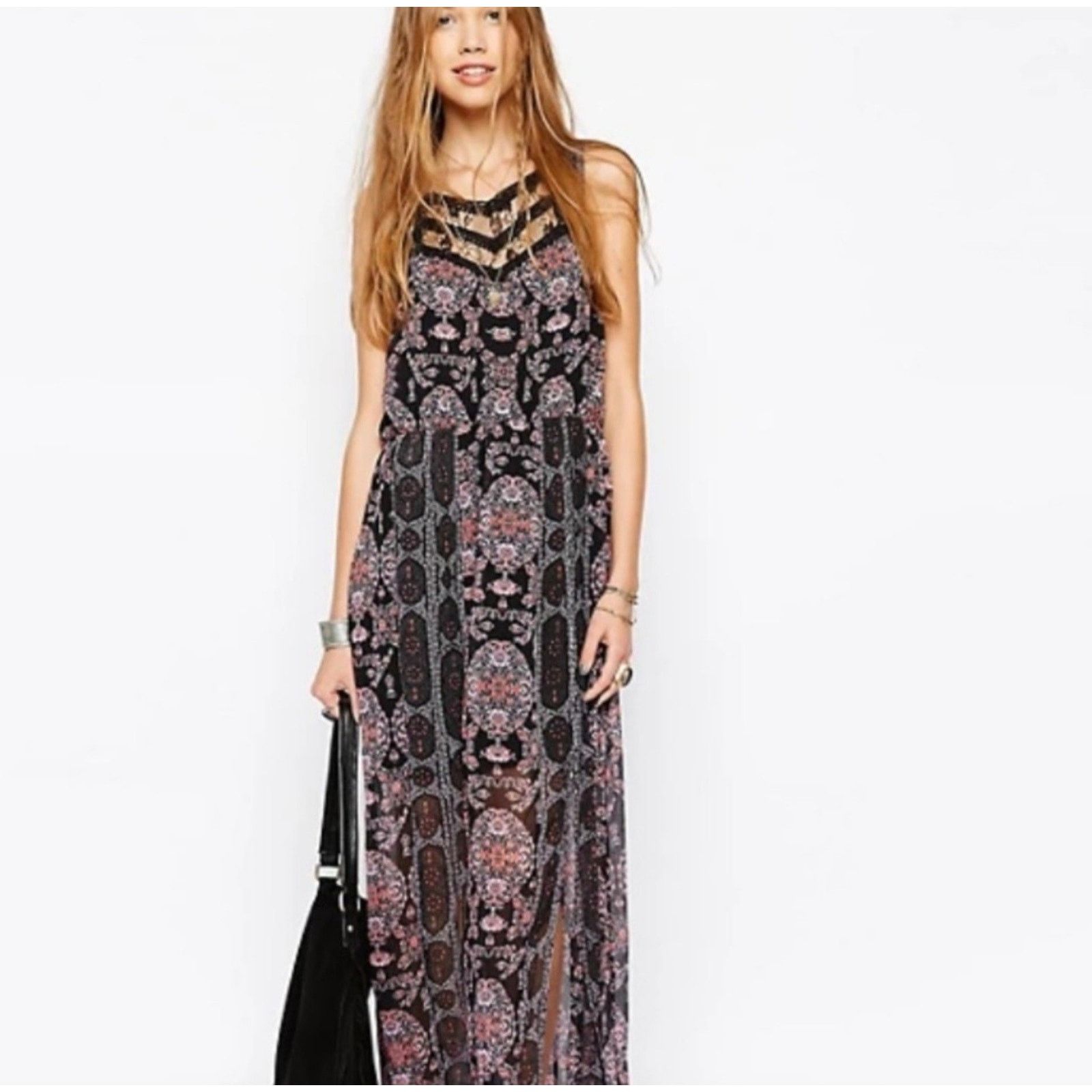 Free People Free People Moroccan Printed Floral Maxi Dress. 2 Size XS / US 0-2 / IT 36-38 - 8 Thumbnail