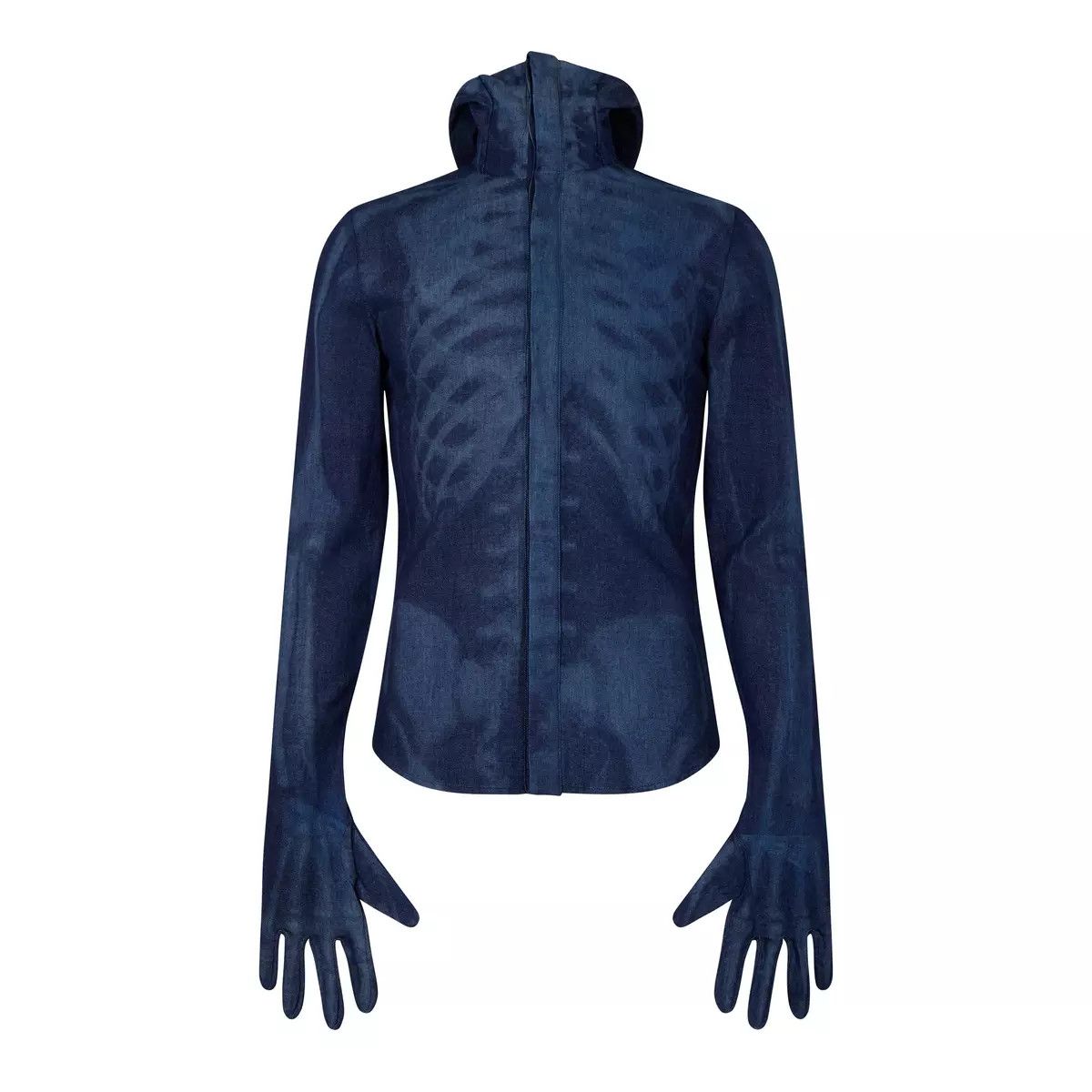Off-White o1y0325 Denim Hooded Shirt in Blue Size US S / EU 44-46 / 1 - 1 Thumbnail