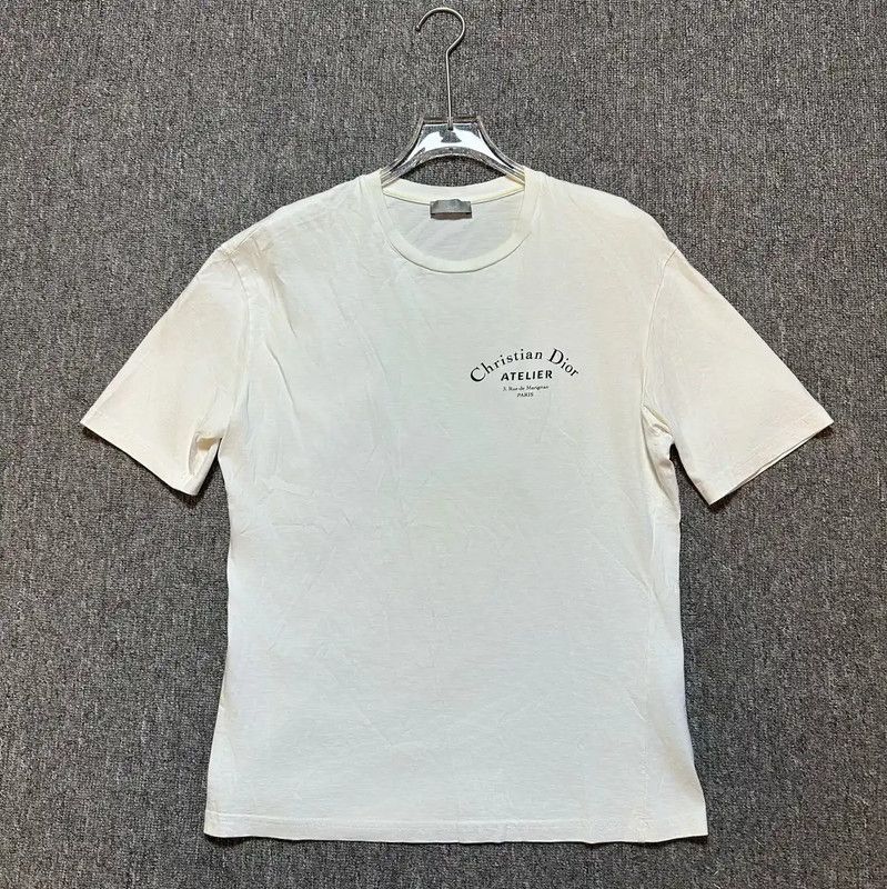 Dior Dior White Logo Print Short Sleeve T-Shirt 0089 Size S / US 4 / IT 40 - 1 Thumbnail