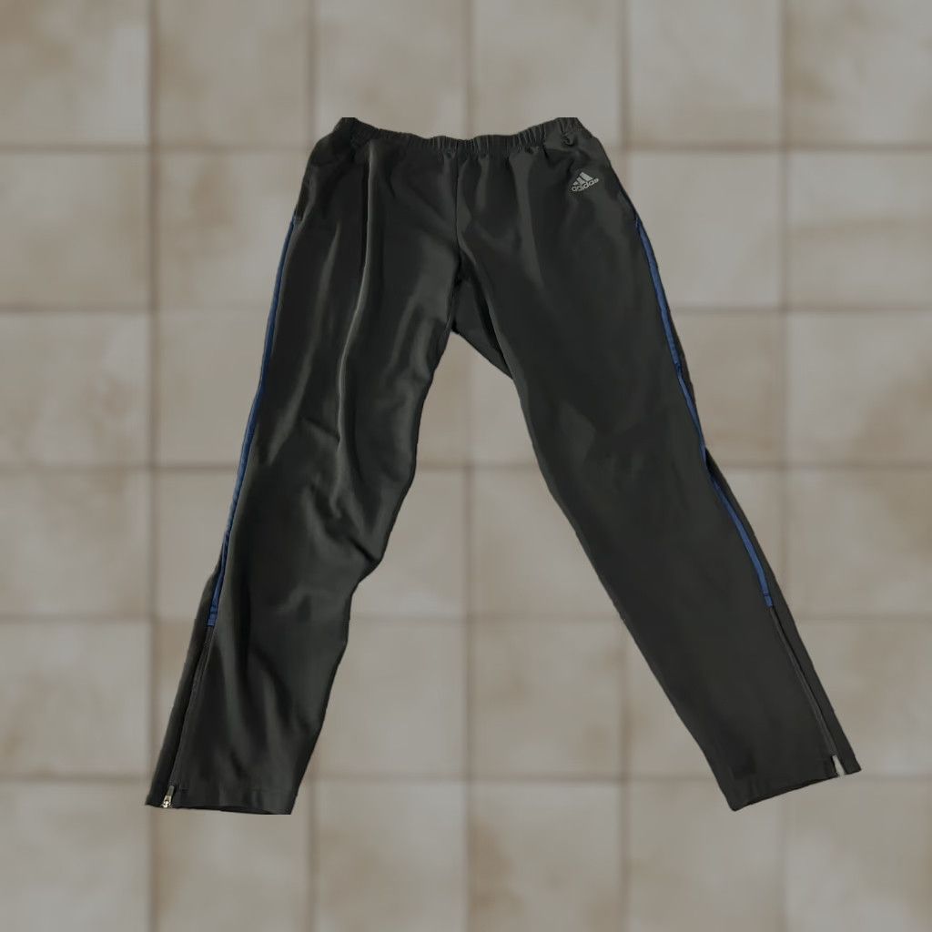 Adidas adidas Track Pants Mens Large Black Athletic Zip Ankle Training Stretch Pants Regular Fit Logo 30in Inseam Straight Leg Size US 33 - 1 Thumbnail