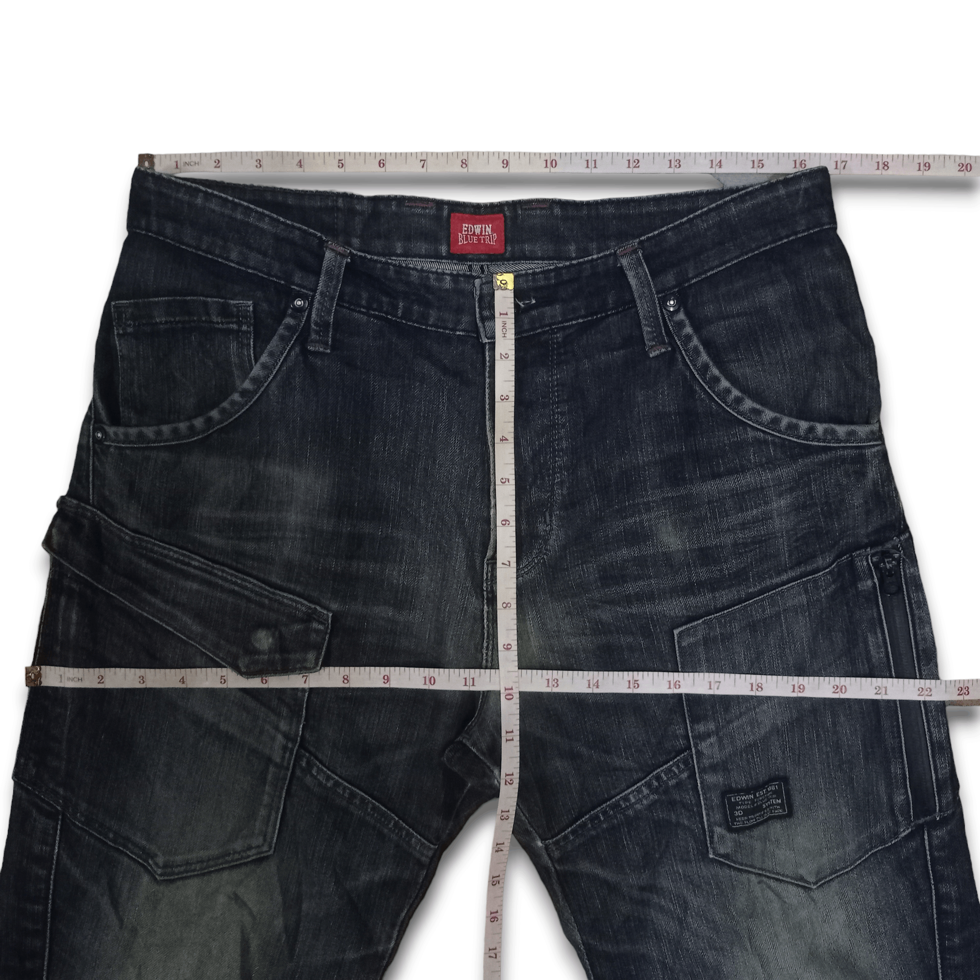 Edwin Vintage Edwin Blue Trip Mud Wash Cargo Loose Denim Size US 33 - 9 Thumbnail