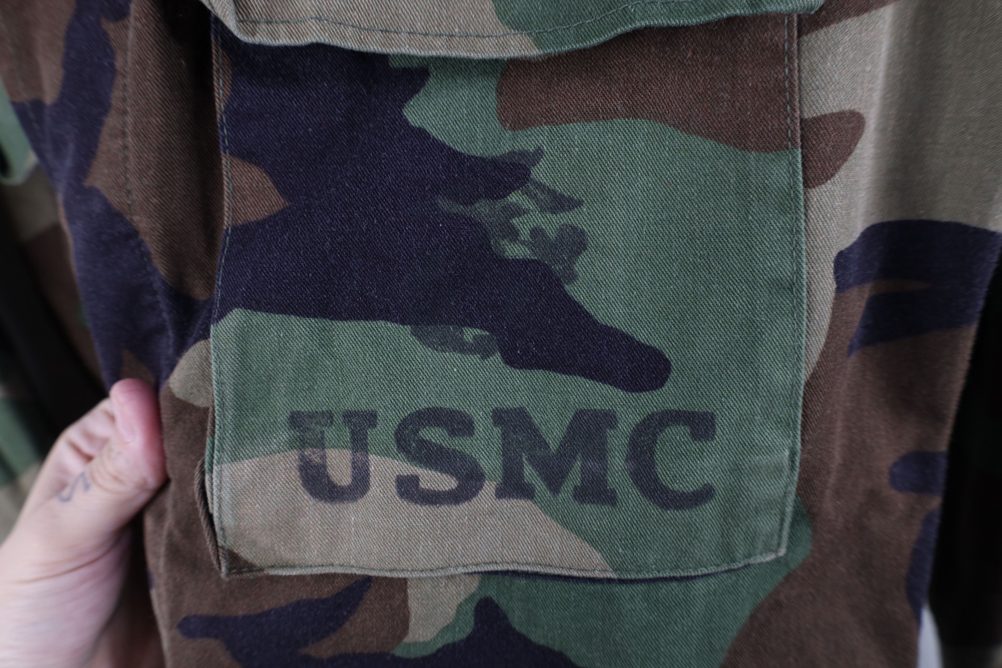 Vintage Vintage 80s USMC Woodland Camouflage Combat Coat Jacket USA Size US S / EU 44-46 / 1 - 4 Thumbnail