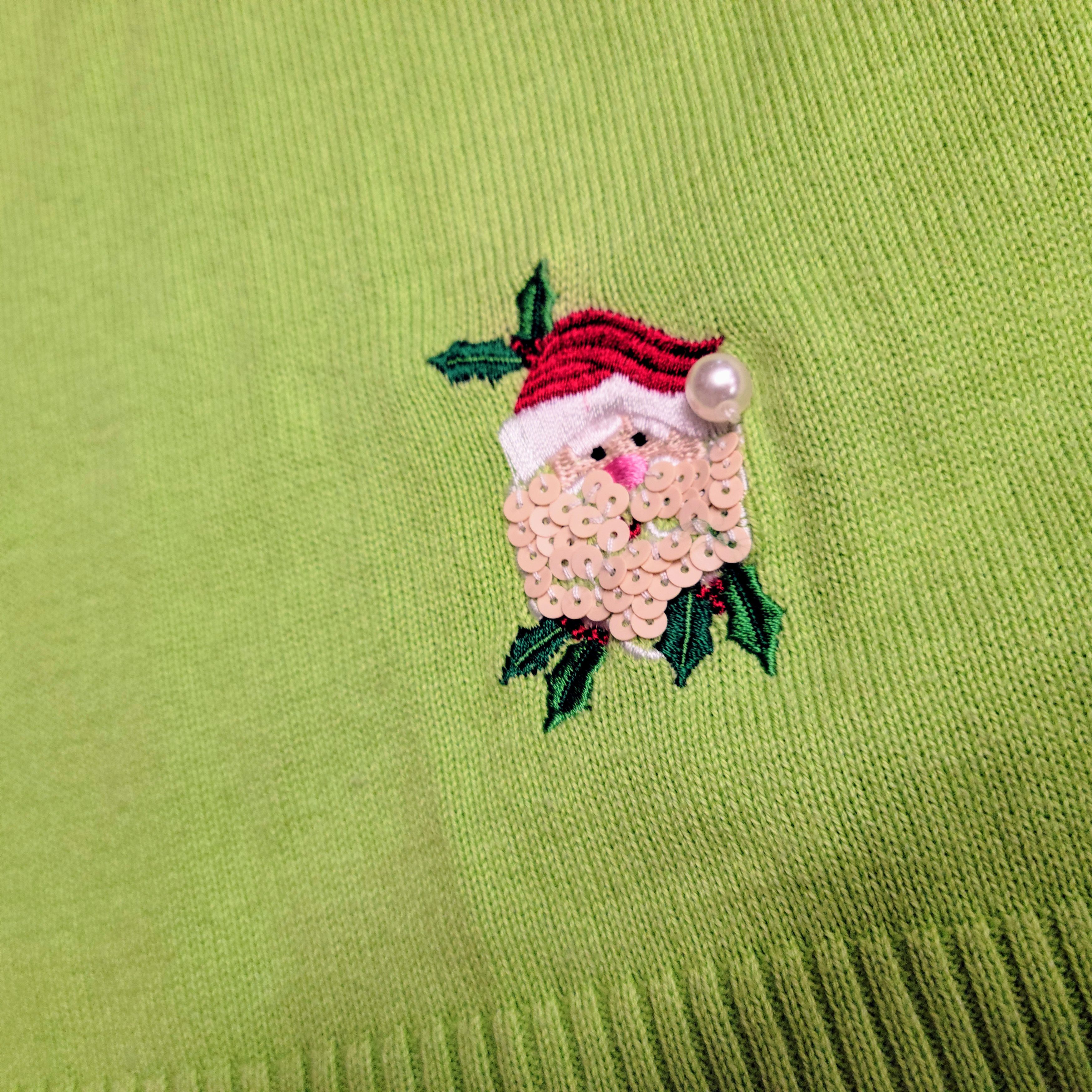NBDN Nobrandedon Ugly Christmas Sweater Embroider Sequin Santas Cardigan Size M / US 6-8 / IT 42-44 - 6 Thumbnail