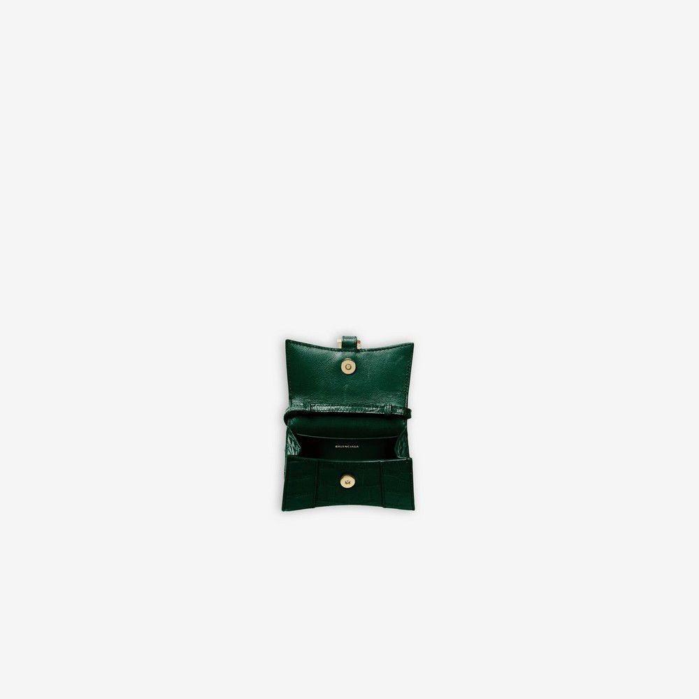 Balenciaga oc11z1125 Size: OS / Hourglass Mini Handbag in Green Size ONE SIZE - 5 Thumbnail