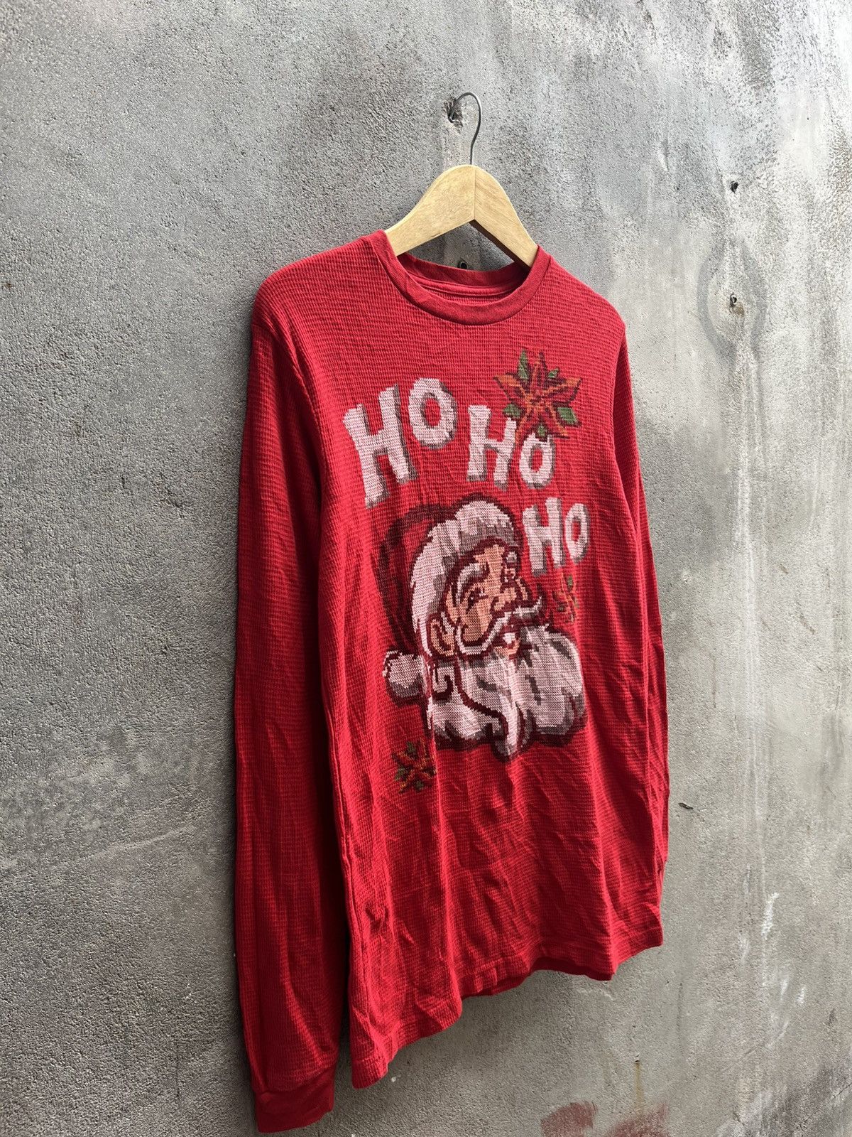 Human Made × Hysteric Glamour × Kapital Vintage Santa “HO HO HO” Tee – Waffle Knit Holiday Shirt Size US M / EU 48-50 / 2 - 5 Thumbnail