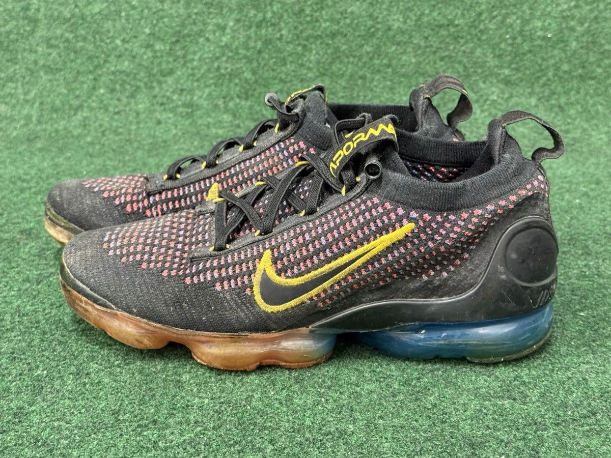 Nike Nike Air VaporMax 2021 Flyknit Black Photo Blue Crimson Gold Size US 5.5 / EU 38 - 1 Thumbnail