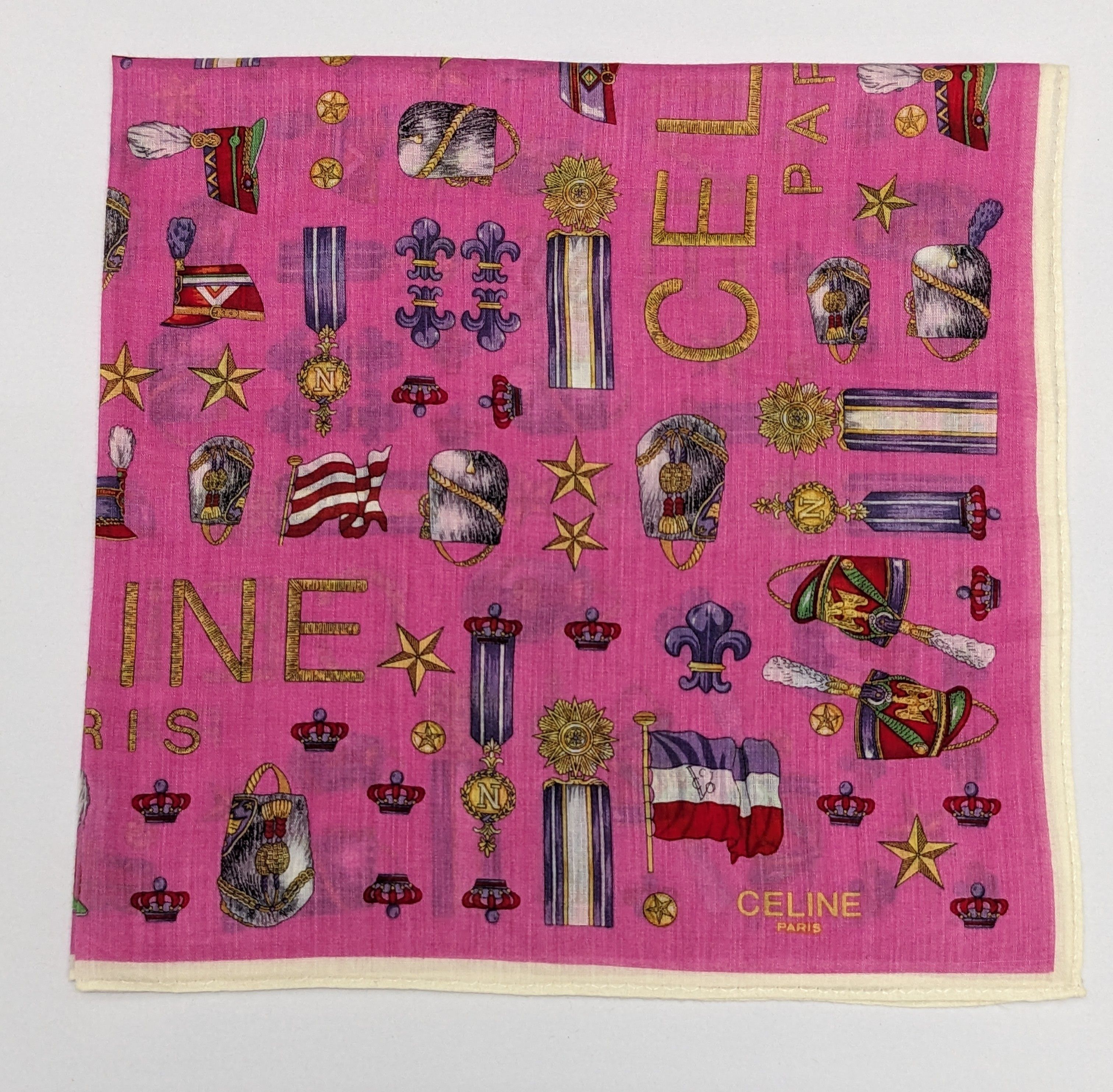 Celine Celine Paris Luxury Fuchsia Pink Military Medals & Flags Size ONE SIZE - 1 Thumbnail