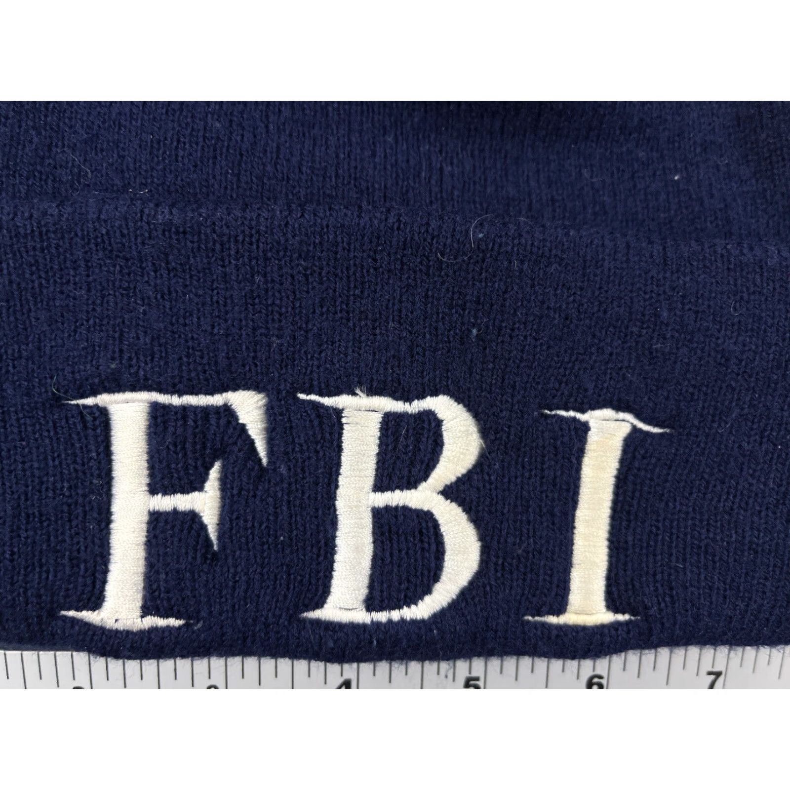 Vintage FBI Beanie Toque Hat Adult One Size Blue Knit Acrylic Unbranded Unisex Adults Size ONE SIZE - 2 Thumbnail
