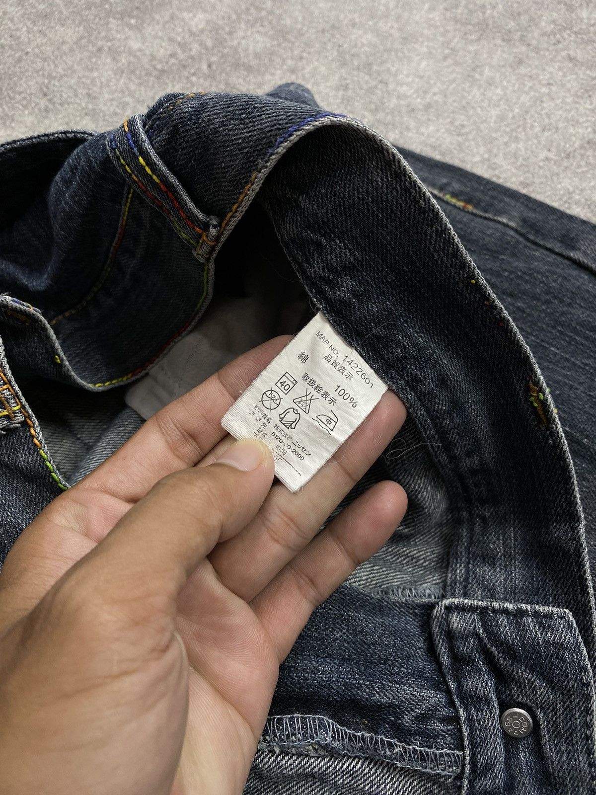 If Six Was Nine × Japanese Brand × Le Grande Bleu (L.G.B.) Amore Puro Rainbow Stich Double Waist Pant Size US 32 / EU 48 - 6 Thumbnail