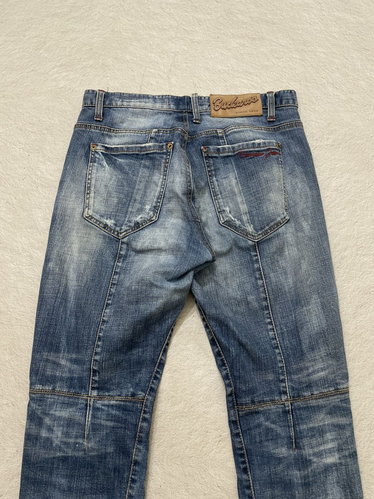 Kapital 2000s Buckaroo Ripped Denim Wash Jeans Slimfit Y2K Ifsix LGB Size US 31 - 9 Thumbnail