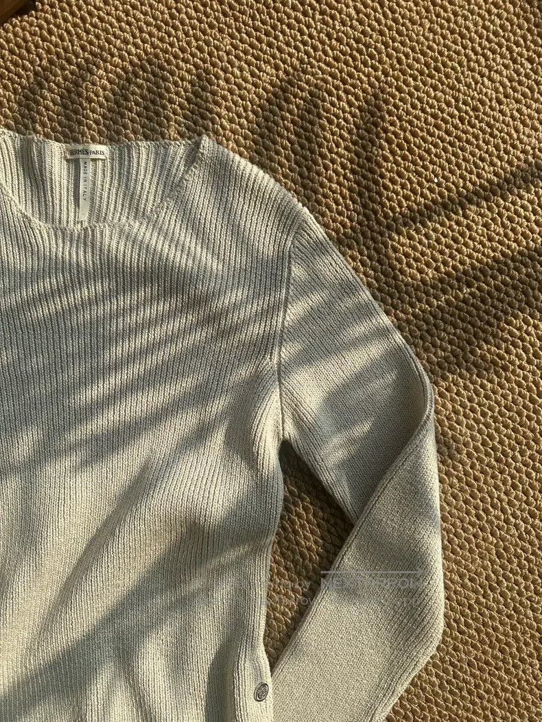 Hermes Hermes Women's Silk Slim Fit Knit Top Beige Gray Size S / US 4 / IT 40 - 5 Thumbnail