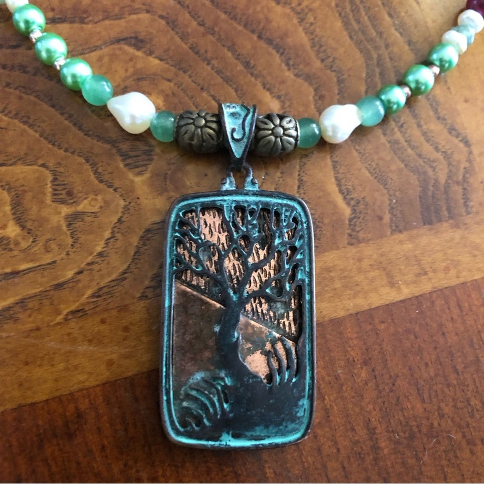 Handmade Handcrafted repurpose genuine stone pearl necklace Size ONE SIZE - 8 Thumbnail
