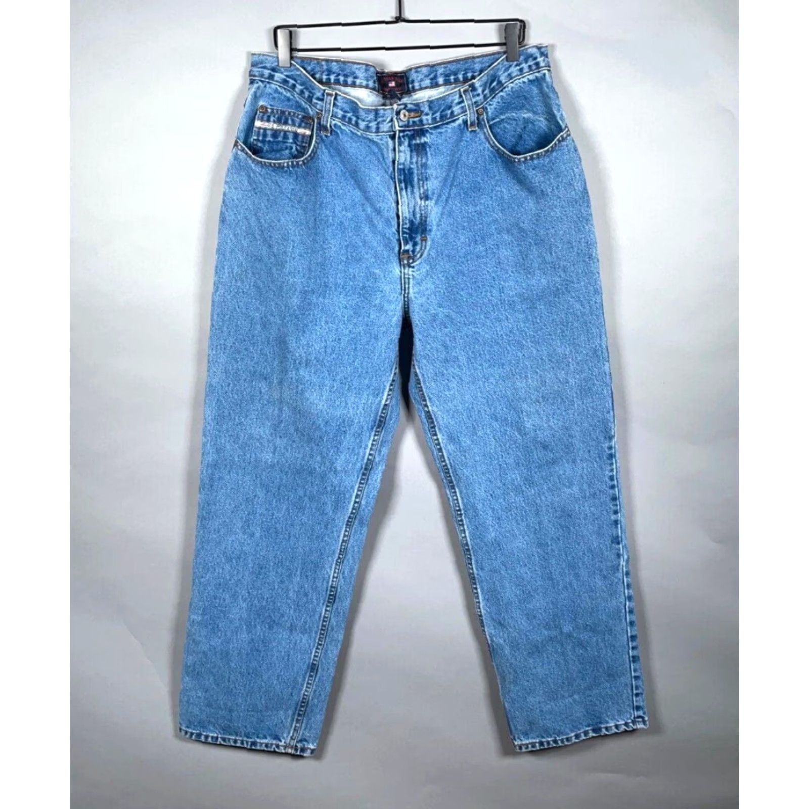 Vintage VINTAGE US Polo Assn Jeans Men's 36 x 31 Blue Embroidered Baggy Straight Leg Denim 90s Mens Size US M / EU 48-50 / 2 - 2 Thumbnail